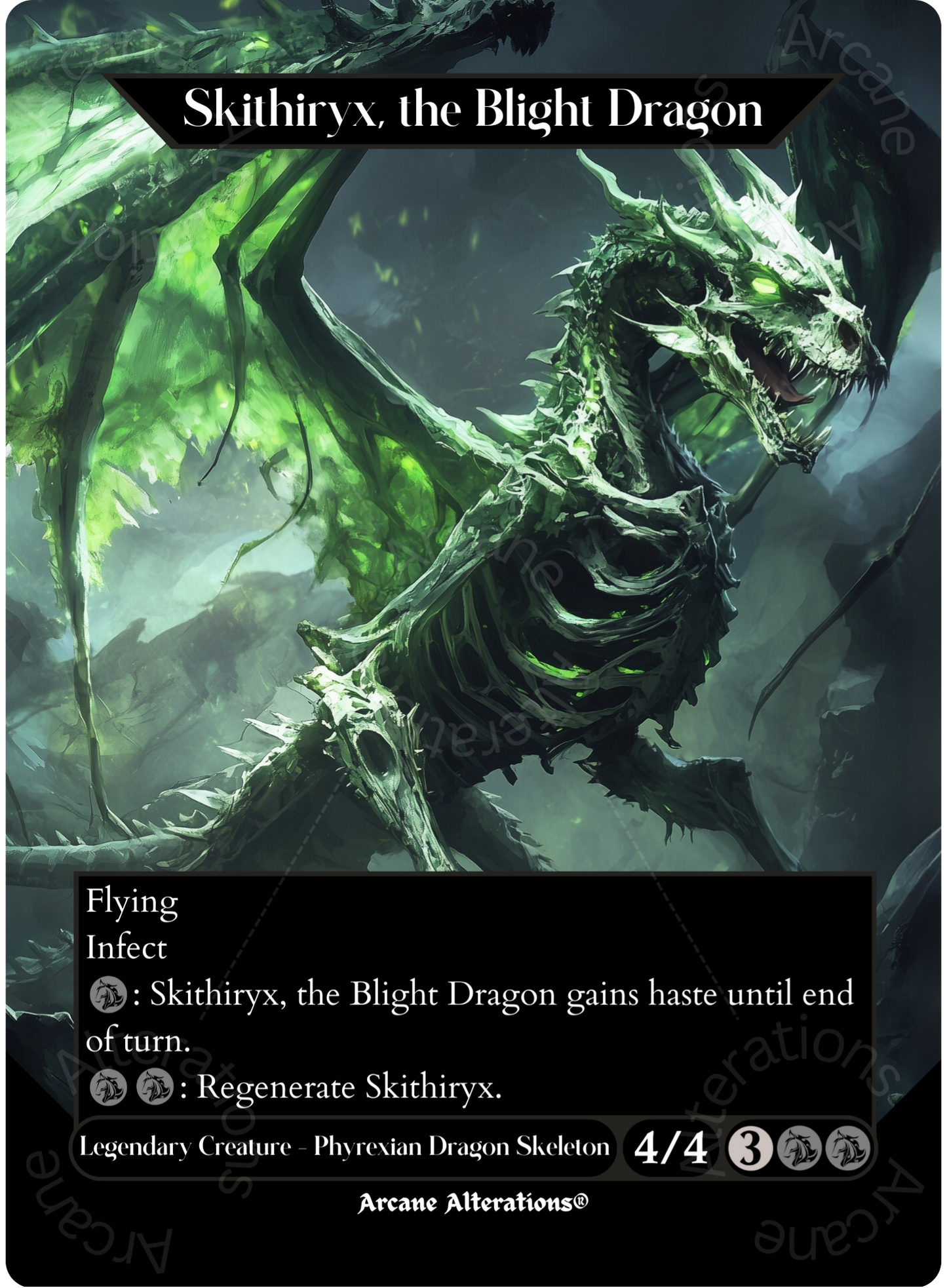 Skithiryx, the Blight Dragon - Full Art Altered Art Custom Proxy Cards