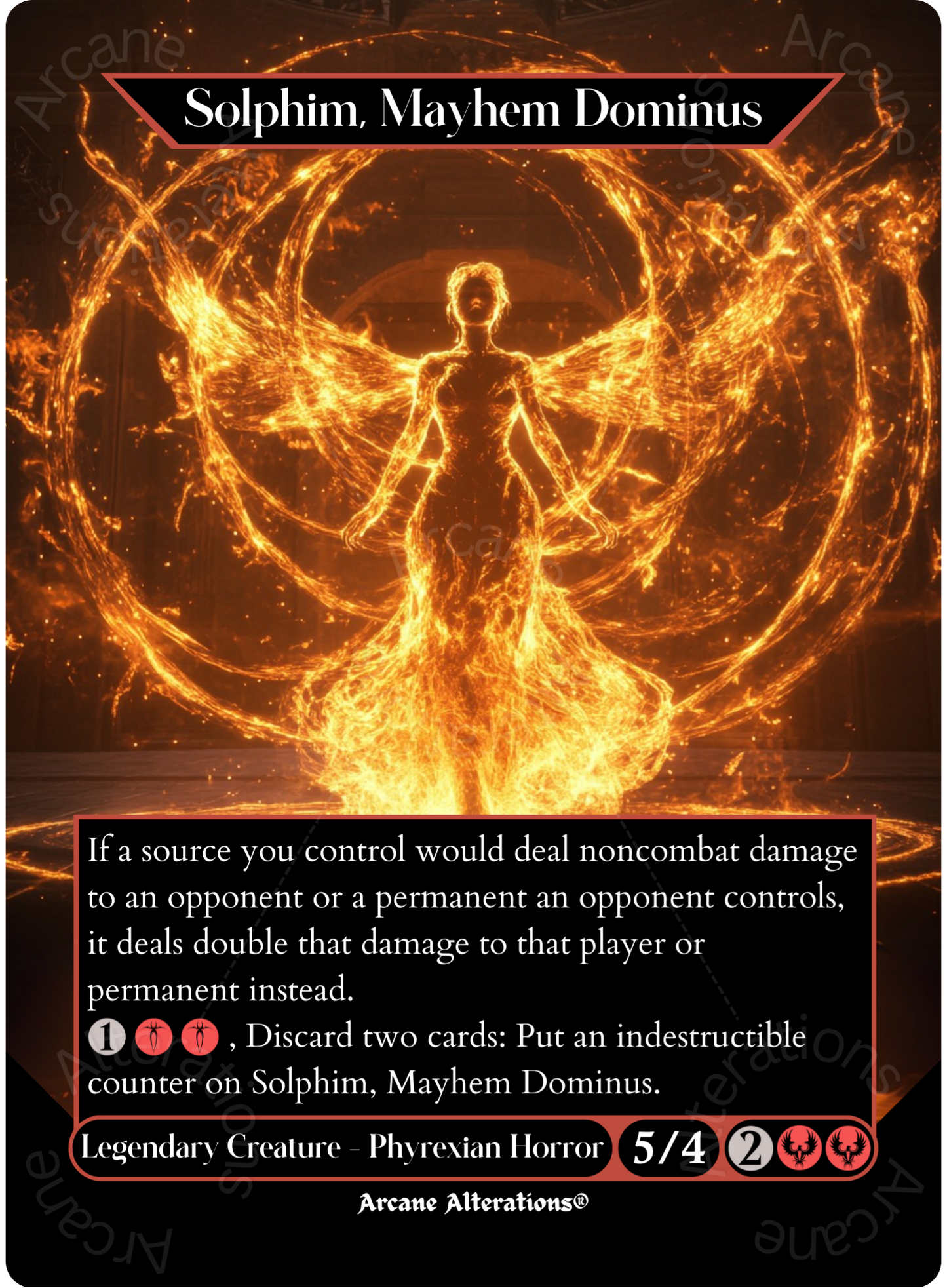 Solphim, Mayhem Dominus - Full Art Altered Art Custom Proxy Cards