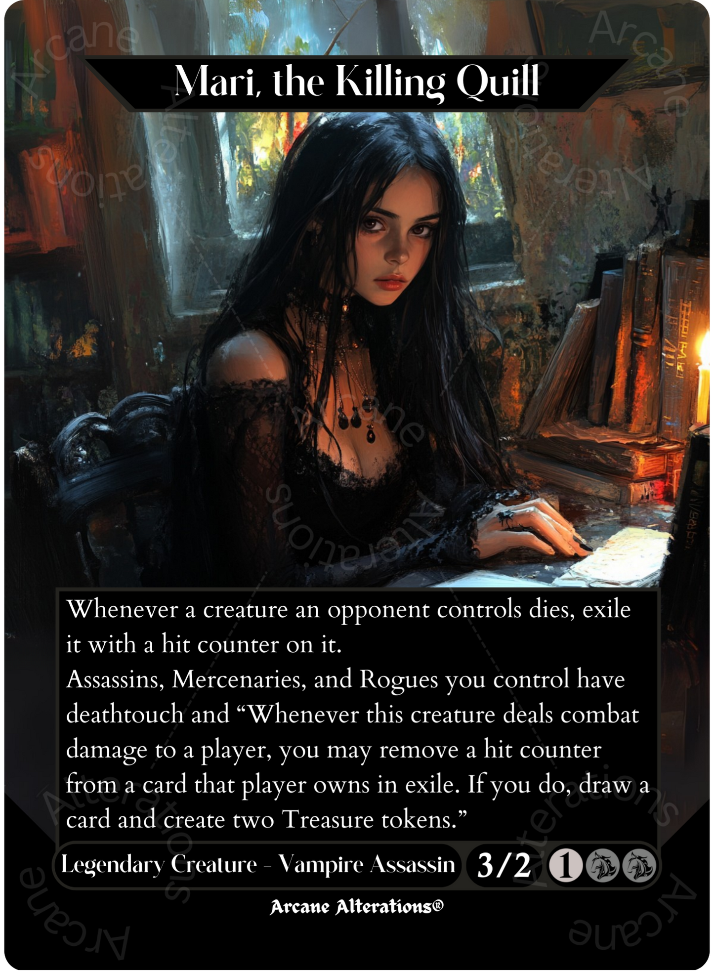 Mari, the Killing Quill - Full Art Altered Art Custom Proxy Cards