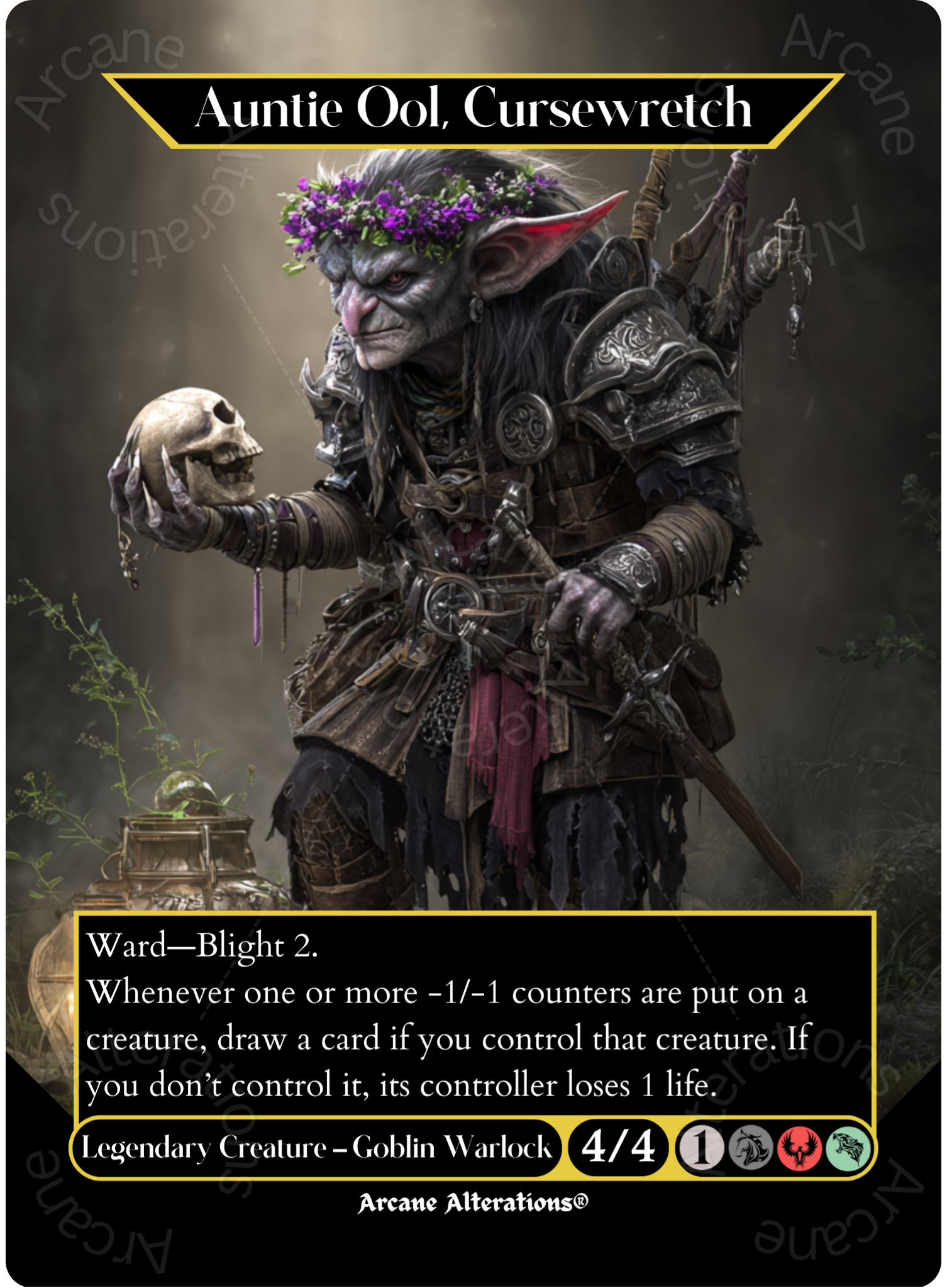 Auntie Ool, Cursewretch - Full Art Altered Art Custom Proxy Cards