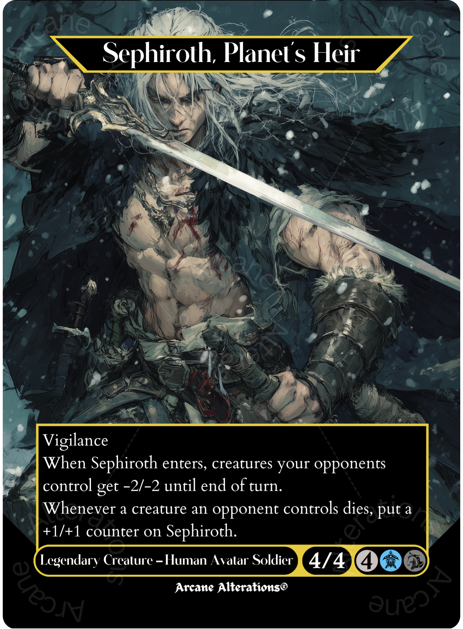 Sephiroth, Planet's Heir - Full Art Altered Art Custom Proxy Cards Sephiroth, Planet's Heir - Full Art Altered Art Custom Proxy Cards