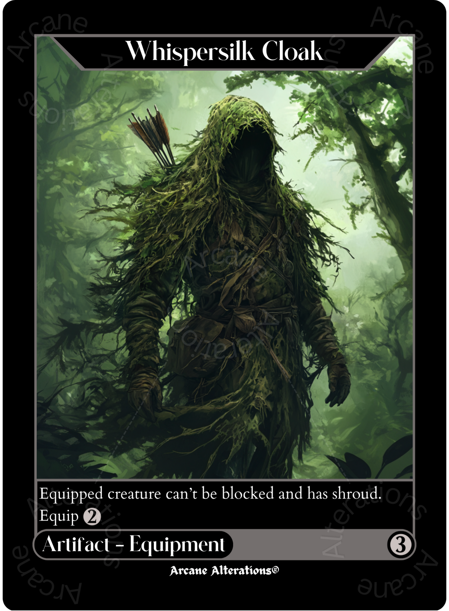 Whispersilk Cloak - High Quality Altered Art Custom Proxy Cards