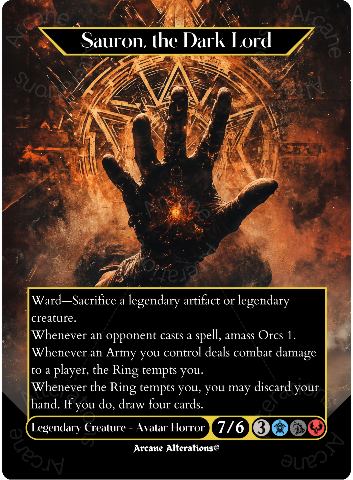 Sauron, the Dark Lord - Full Art Altered Art Custom Proxy Cards