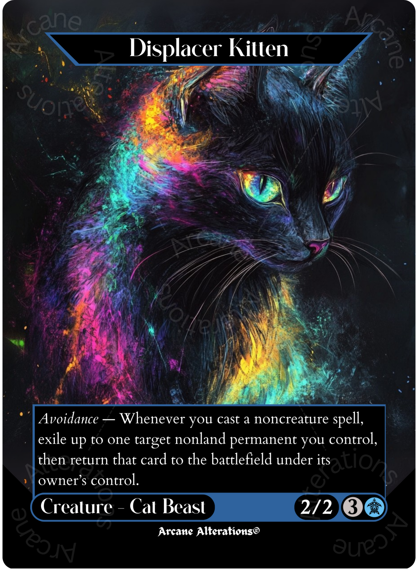 Displacer Kitten - Full Art Altered Art Custom Proxy Cards