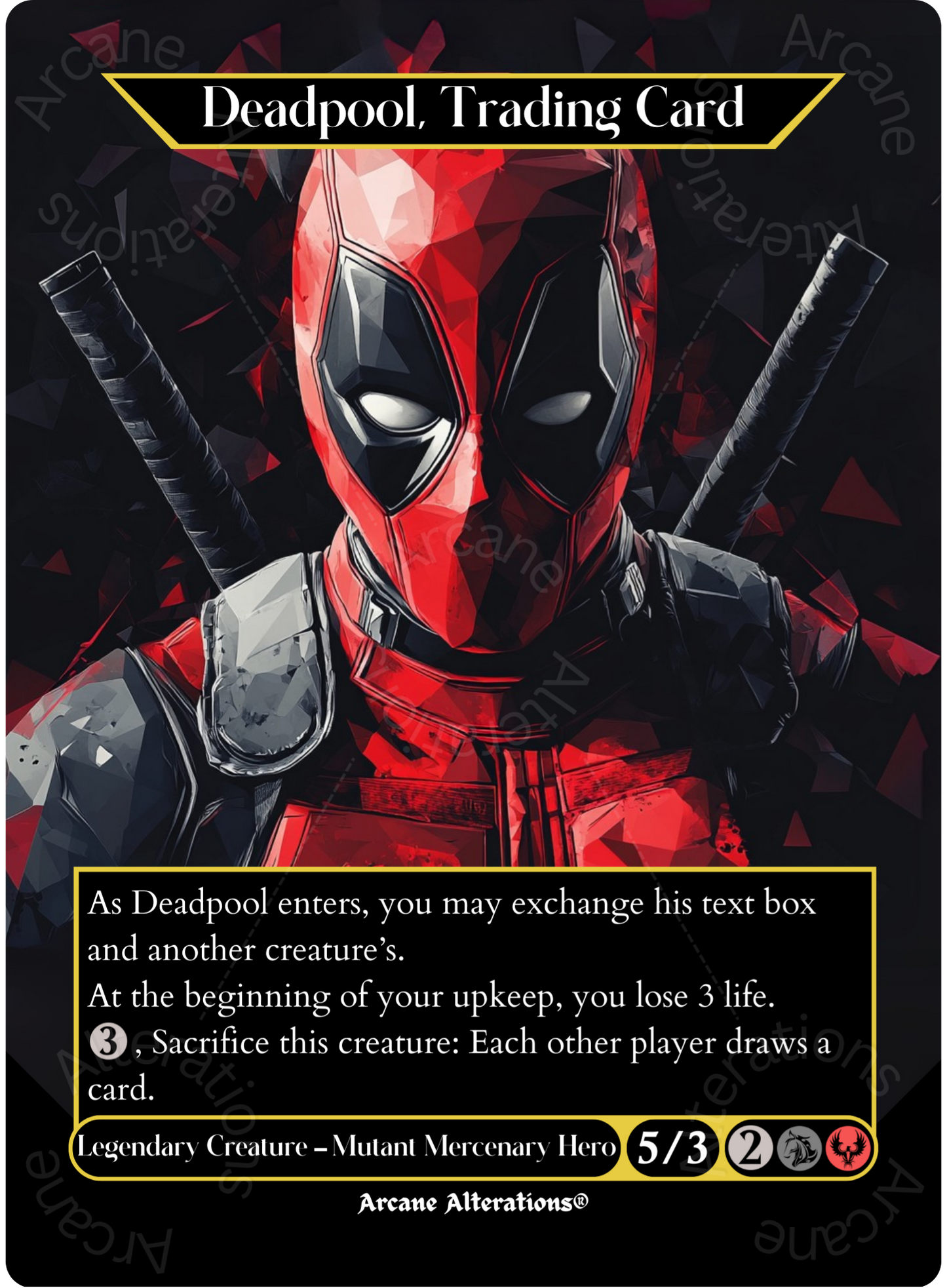 Deadpool, Trading Card - Full Art Altered Art Custom Proxy Cards