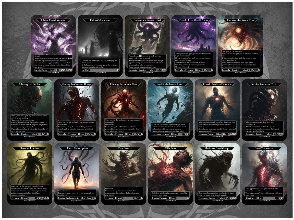 Eldrazi 17-Card Discount Bundle - Full Art Altered Art Custom Proxy Cards