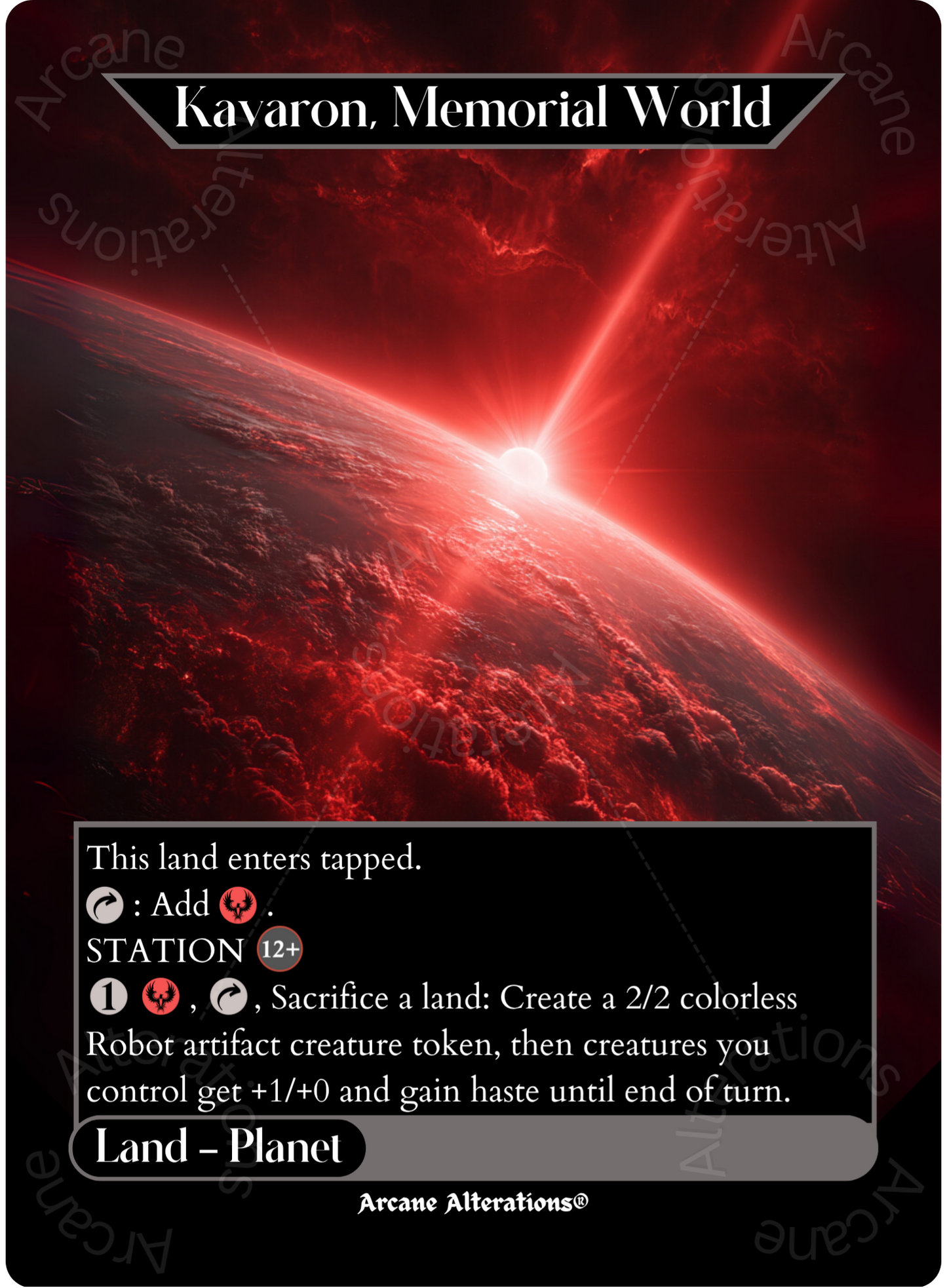 Kavaron, Memorial World - Full Art Altered Art Custom Proxy Cards