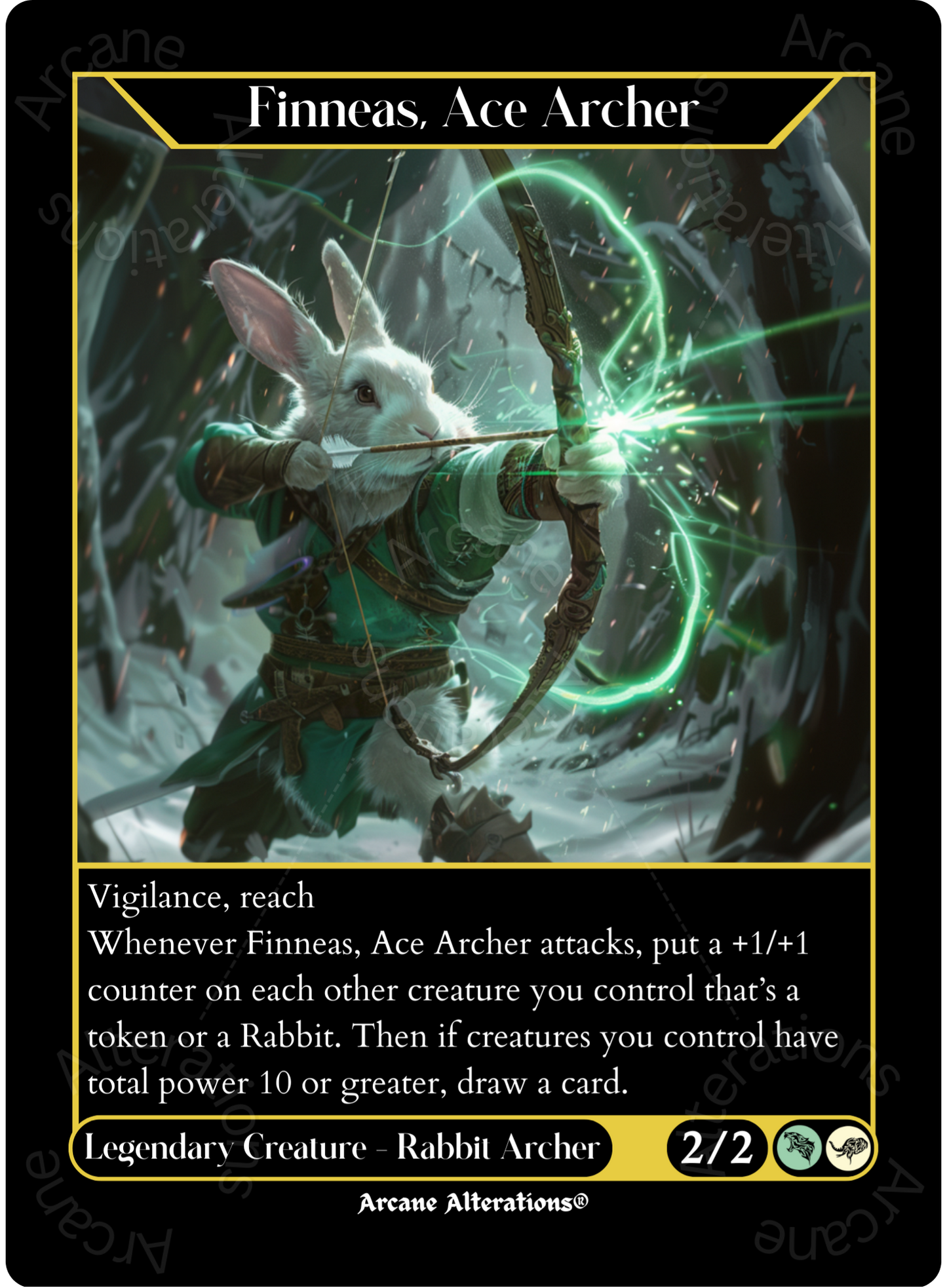 Finneas, Ace Archer - High Quality Altered Art Custom Proxy Card