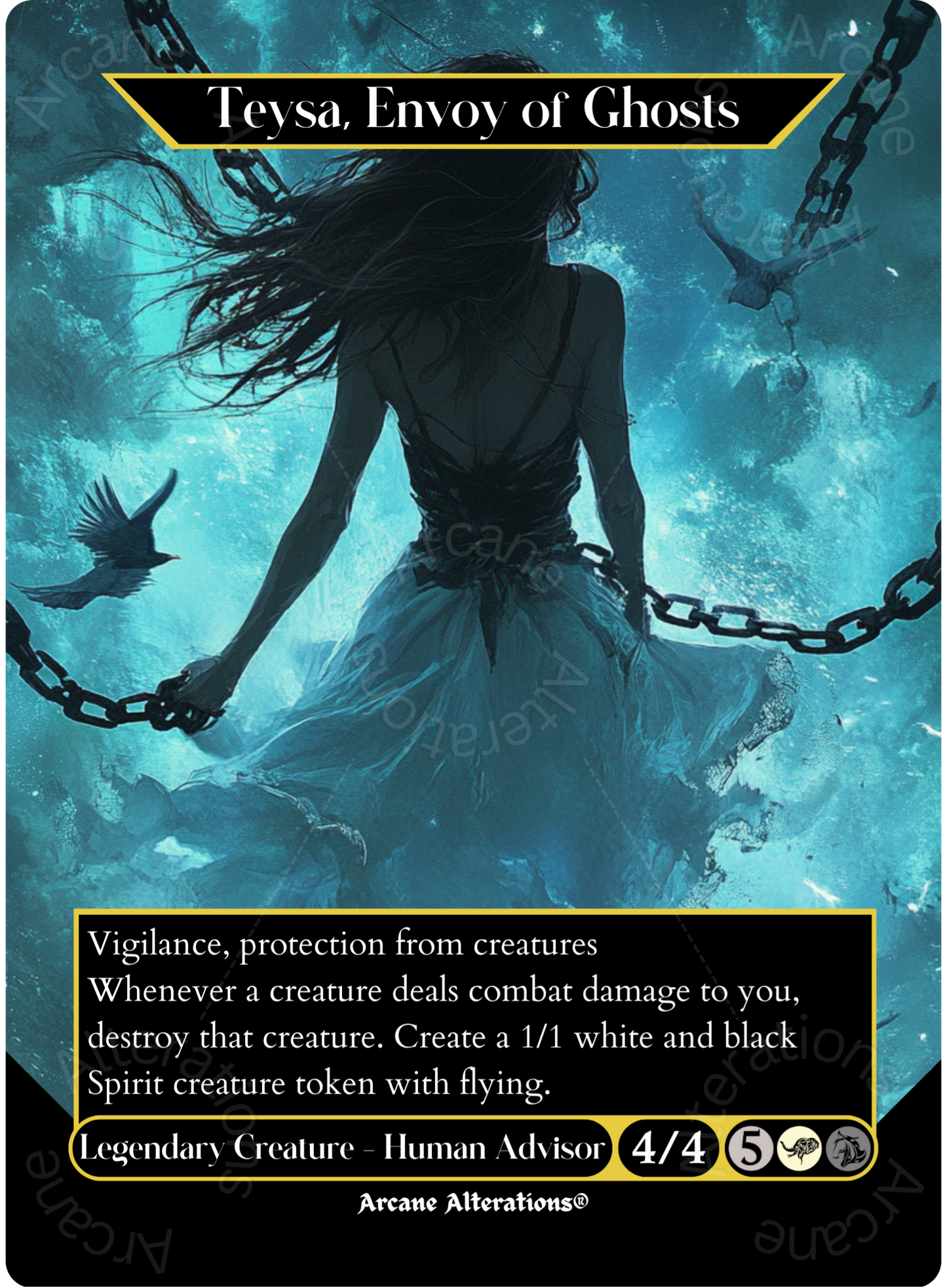 Teysa, Envoy of Ghosts - Full Art Altered Art Custom Proxy Cards