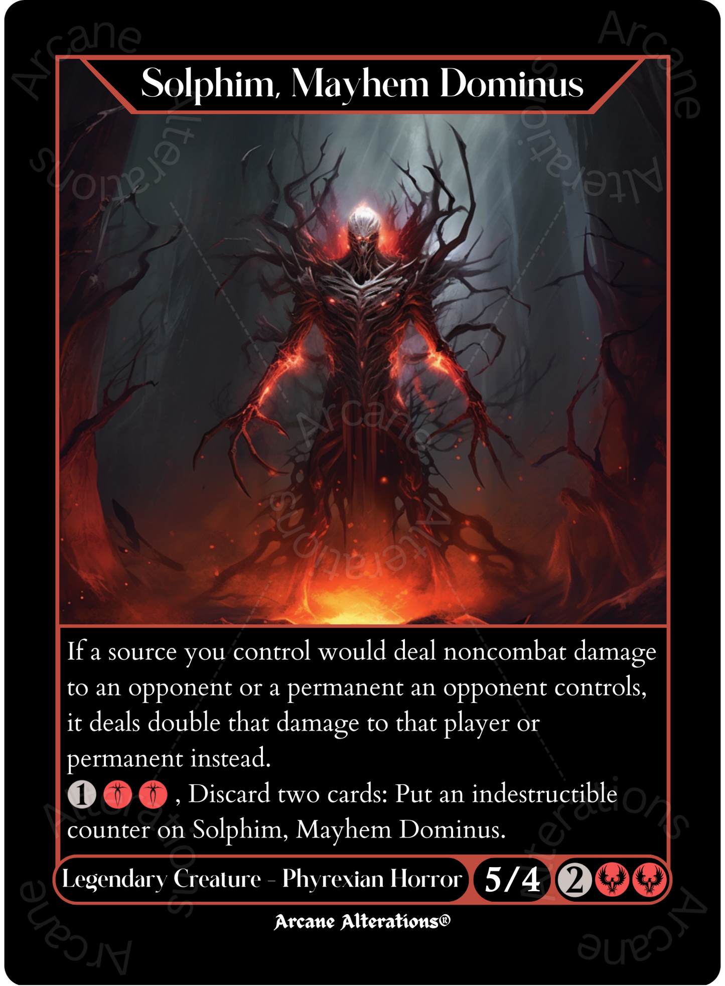 Solphim, Mayhem Dominus - High Quality Altered Art Custom Proxy Cards