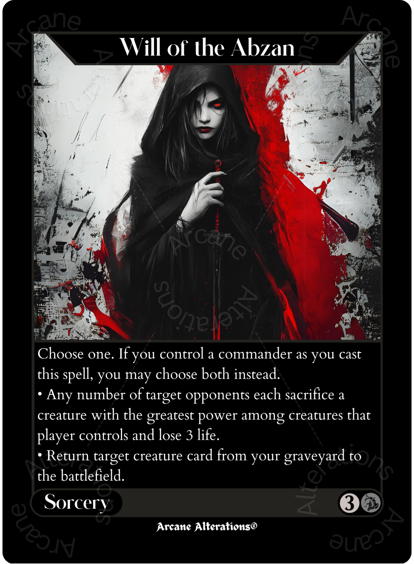 Will of the Abzan - High Quality Altered Art Custom Proxy Cards