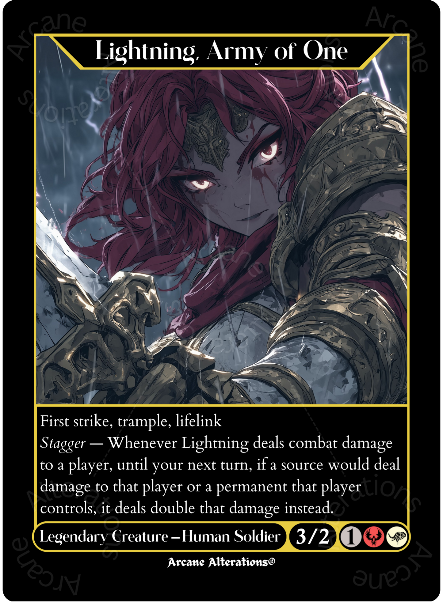 Lightning, Army of One - High Quality Altered Art Custom Proxy Cards