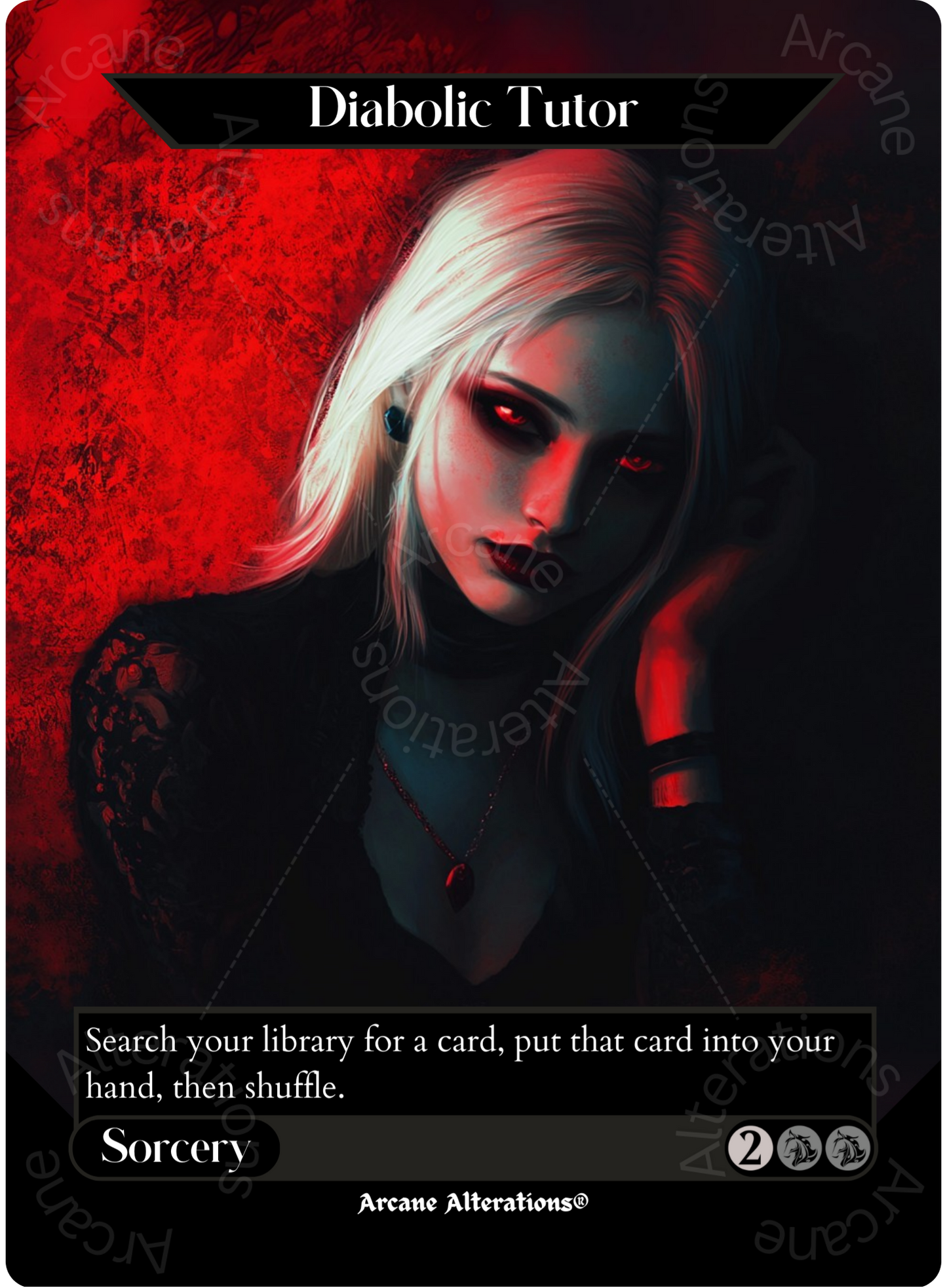 Diabolic Tutor - Full Art Altered Art Custom Proxy Cards