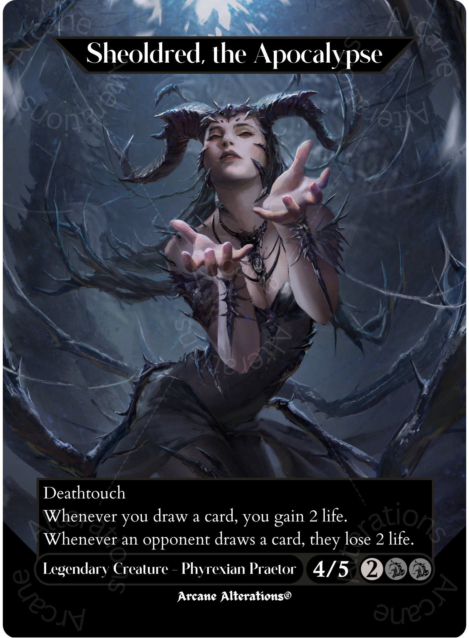Sheoldred, the Apocalypse - Full Art Altered Art Custom Proxy Cards