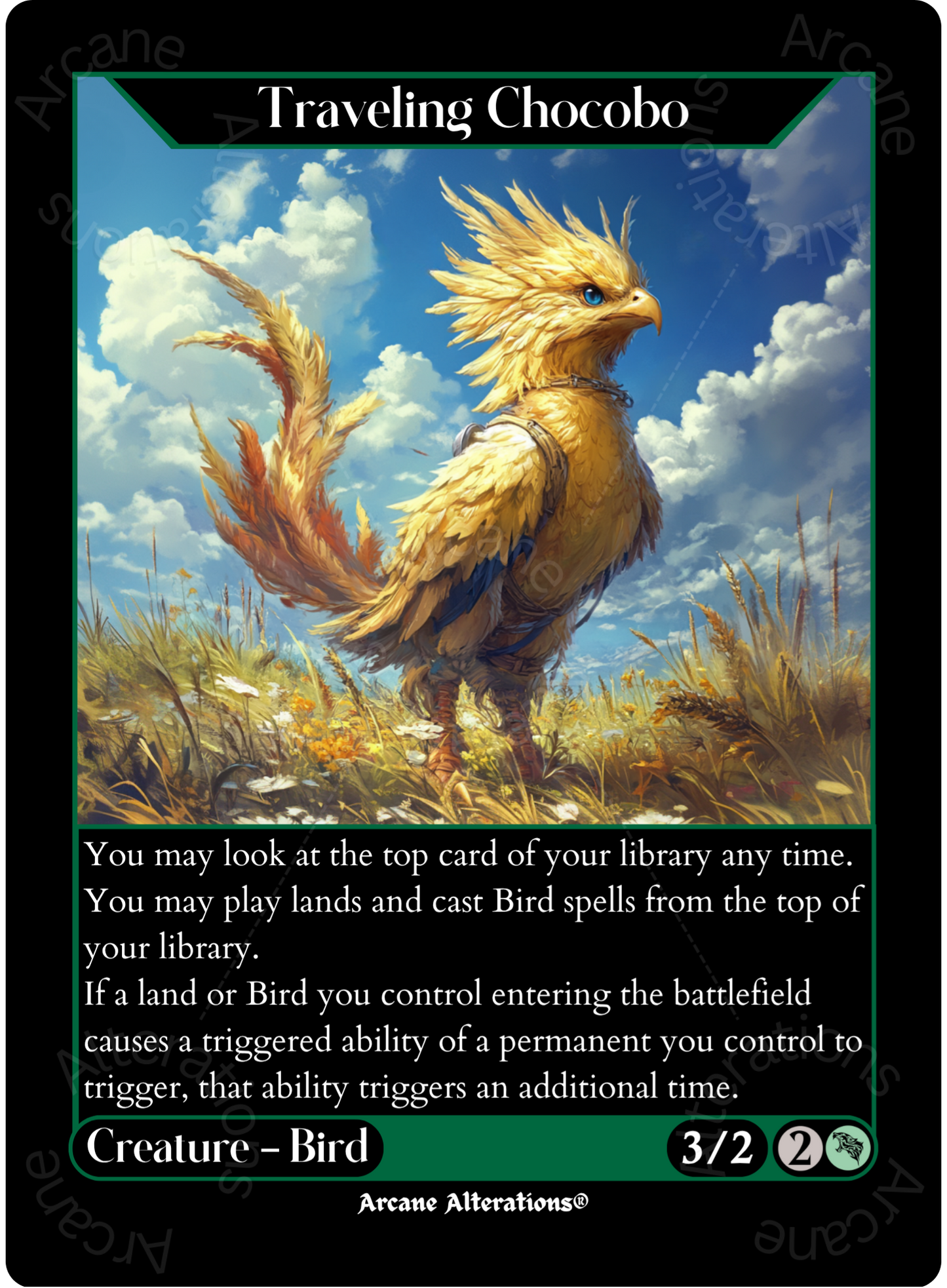 Traveling Chocobo - High Quality Altered Art Custom Proxy Cards