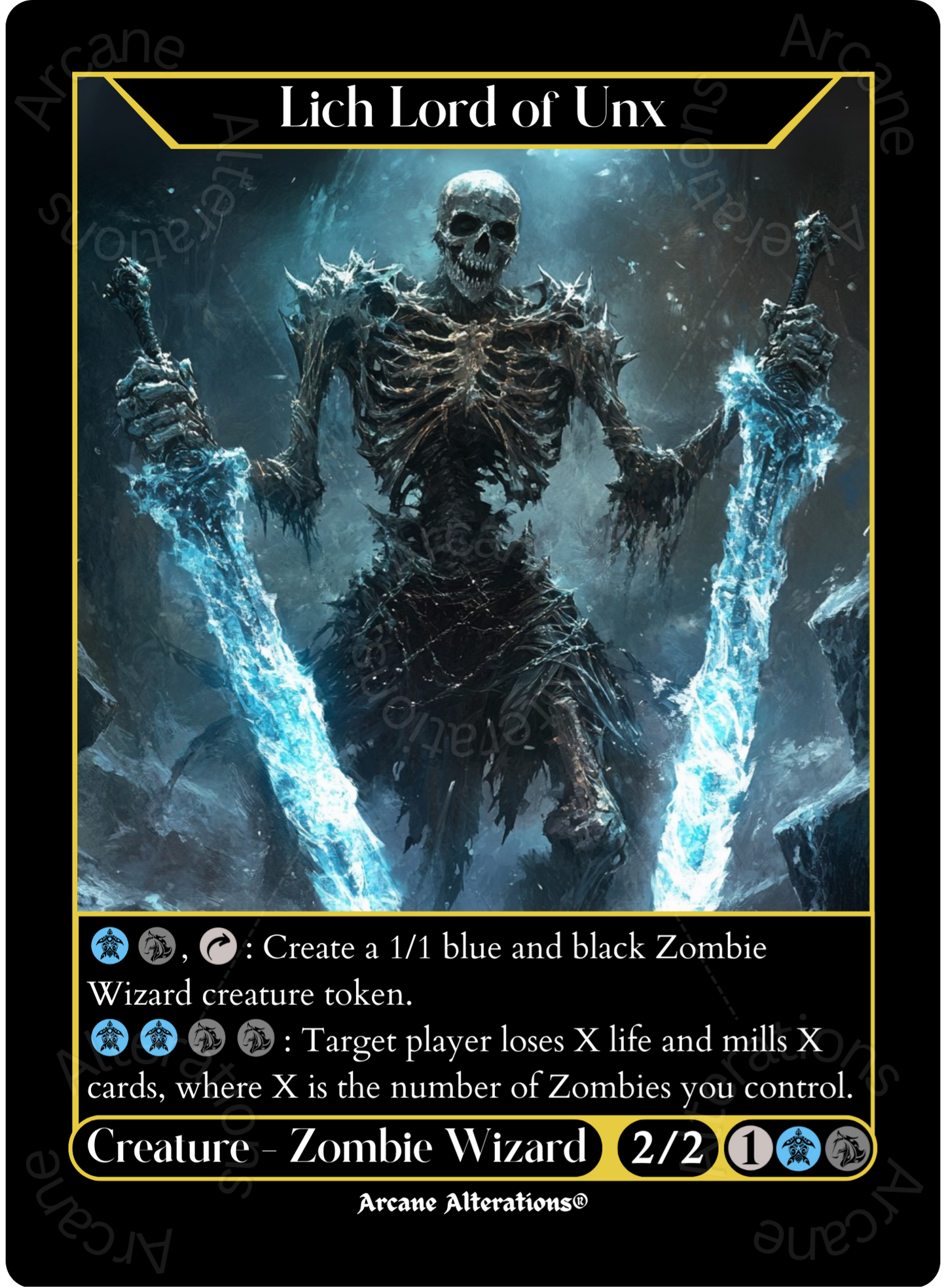 Lich Lord of Unx - High Quality Altered Art Custom Proxy Cards