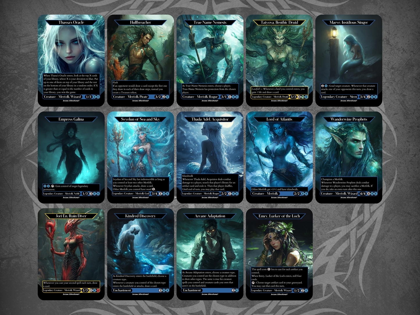 Merfolk Discount Bundle - Full Art Altered Art Custom Proxy Cards
