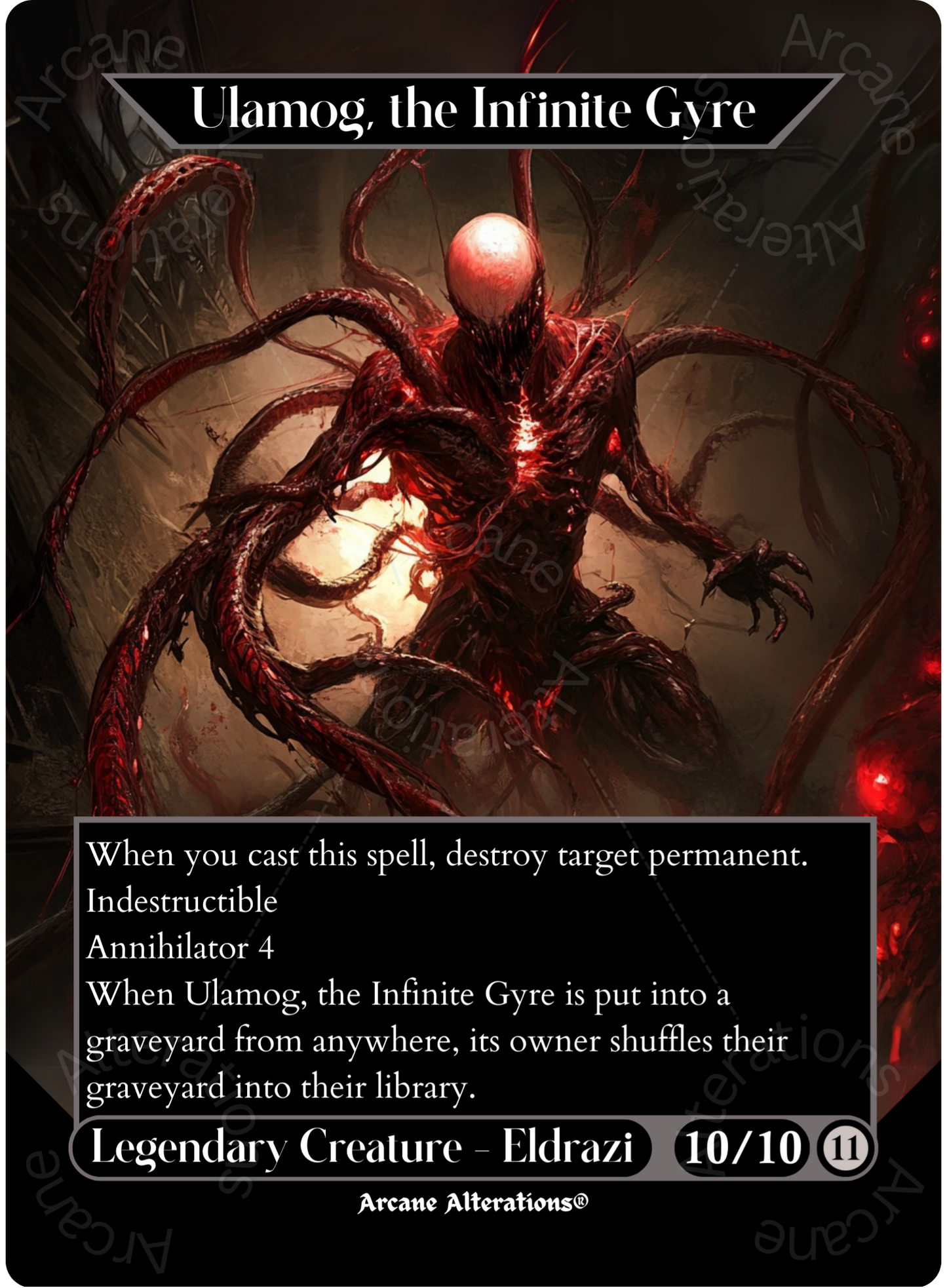 Ulamog, the Infinite Gyre - Full Art Altered Art Custom Proxy Cards