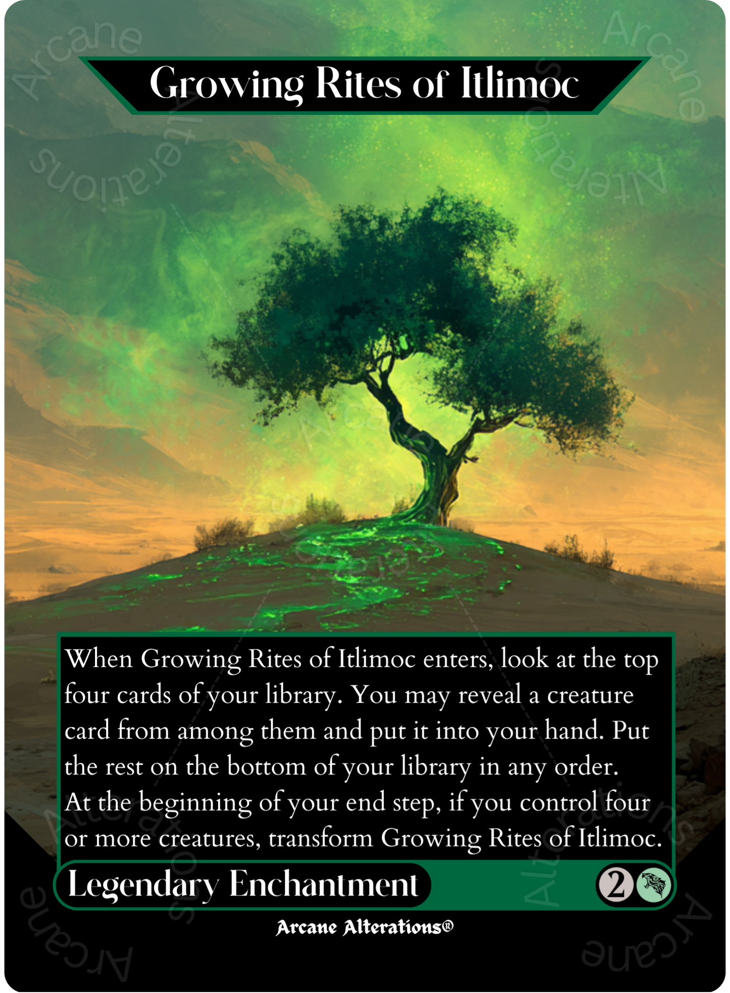 Growing Rites of Itlimoc / Itlimoc, Cradle of the Sun - Full Art Altered Art Custom Proxy Cards