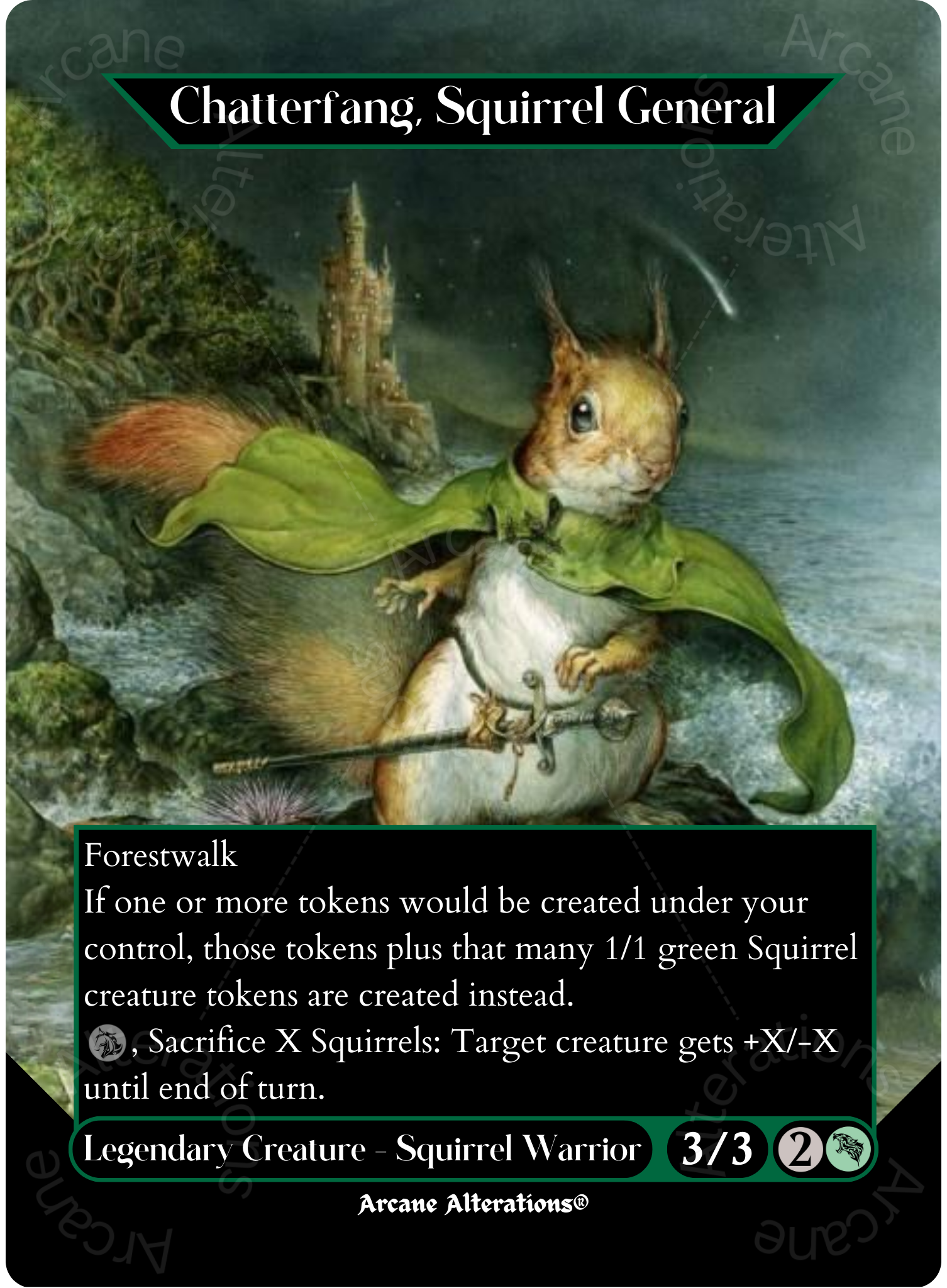 Chatterfang, Squirrel General - Full Art Altered Art Custom Proxy Card Arcane Alterations Chatterfang, Squirrel General - Full Art Altered Art Custom Proxy Card Arcane Alterations
