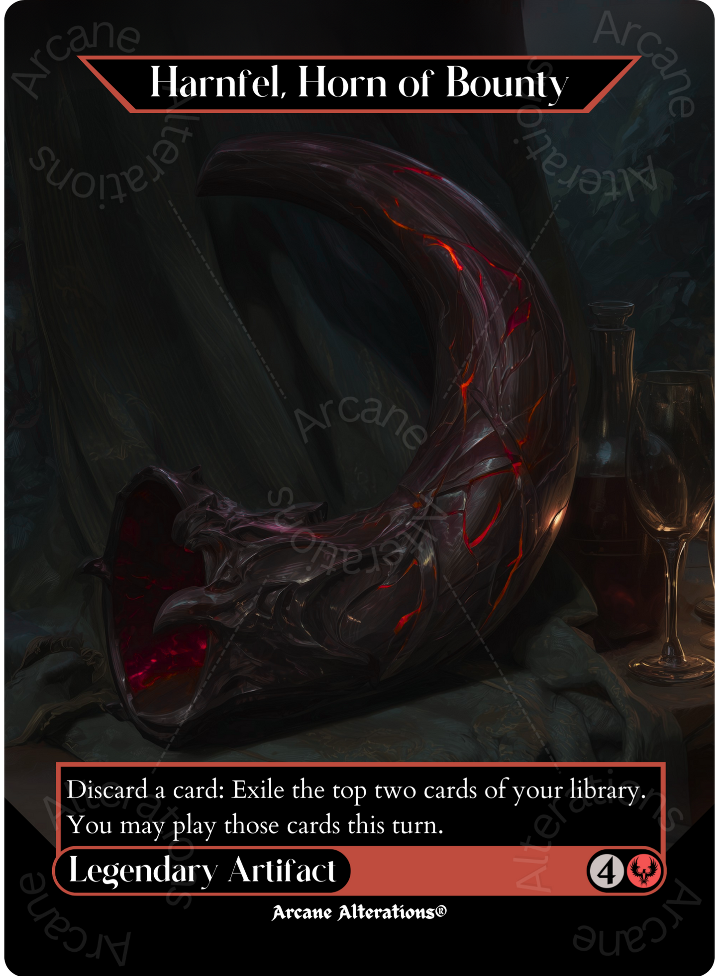 Birgi, God of Storytelling / Harnfel, Horn of Bounty - Full Art Altered Art Custom Proxy Cards