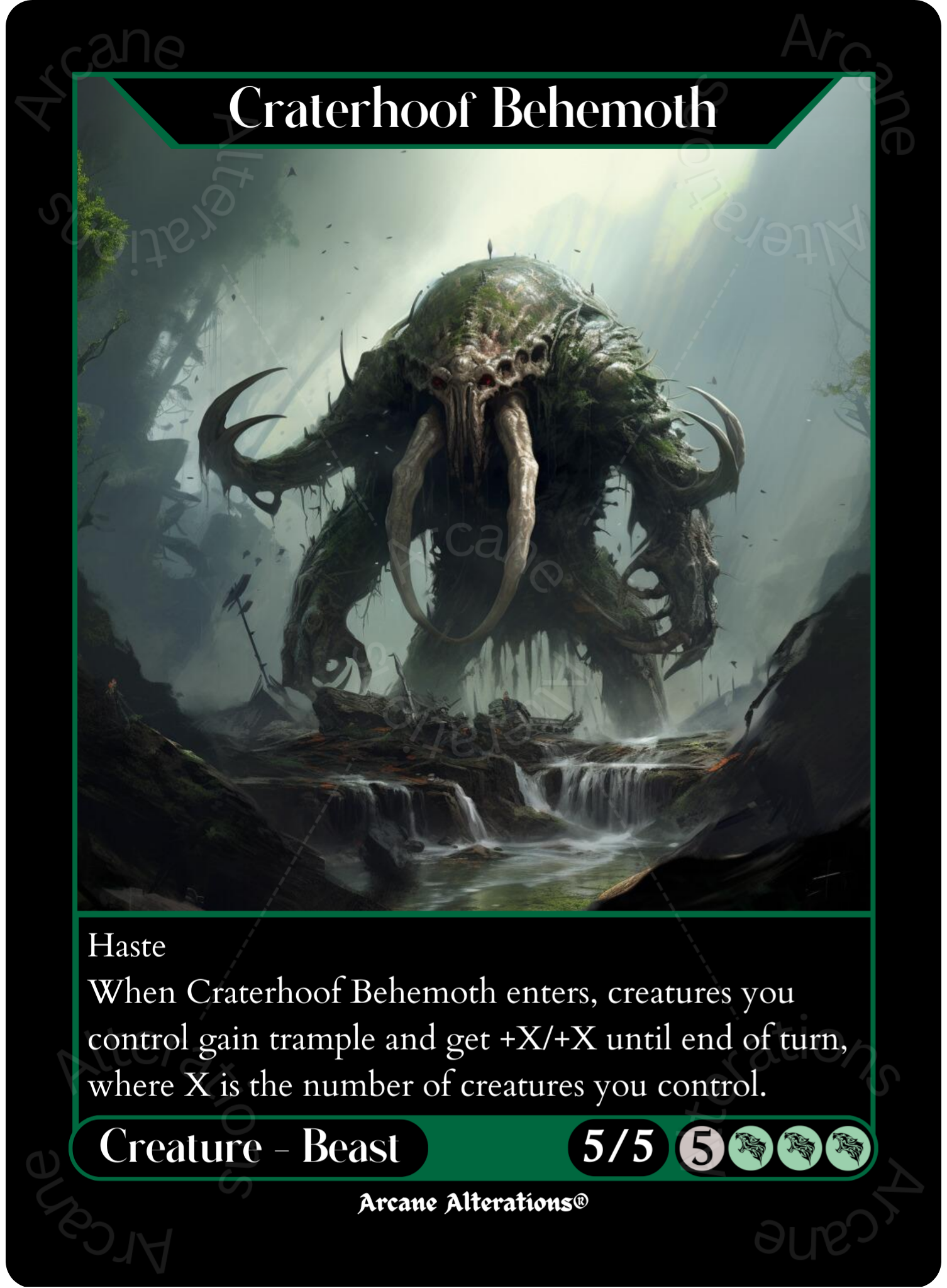 Craterhoof Behemoth - High Quality Altered Art Custom Proxy Cards Craterhoof Behemoth - High Quality Altered Art Custom Proxy Cards