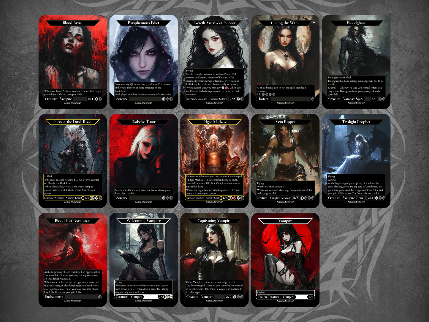 Vampire Discount Bundle - Full Art Altered Art Custom Proxy Cards