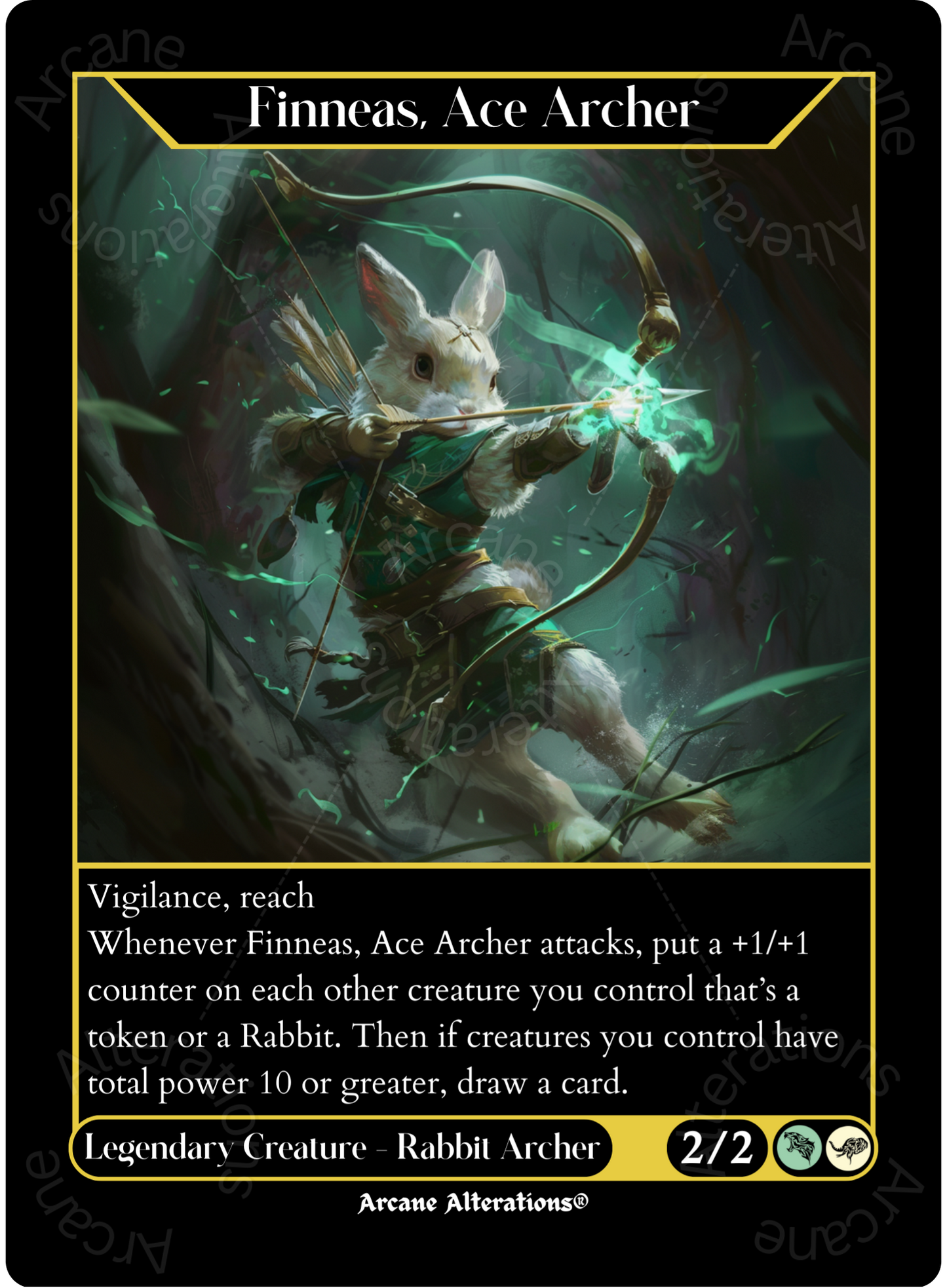 Finneas, Ace Archer - High Quality Altered Art Custom Proxy Card