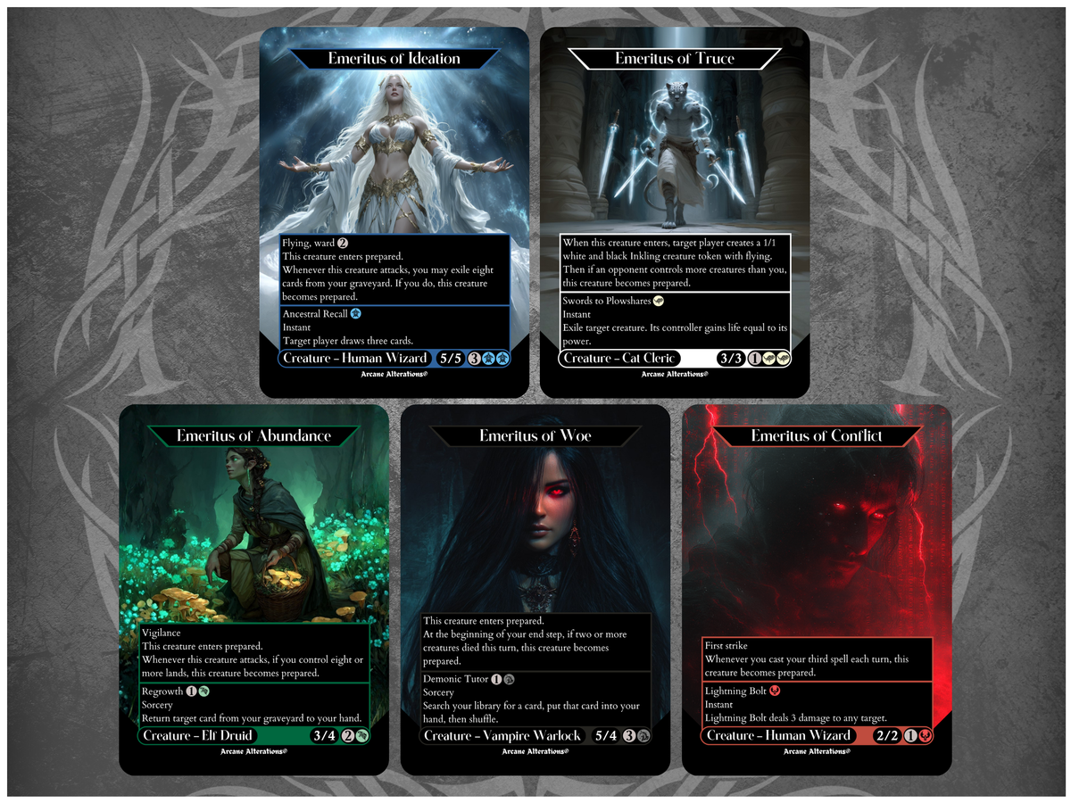 Emeritus Cycle 5-Card Discount Bundle - Full Art Altered Art Custom Proxy Cards