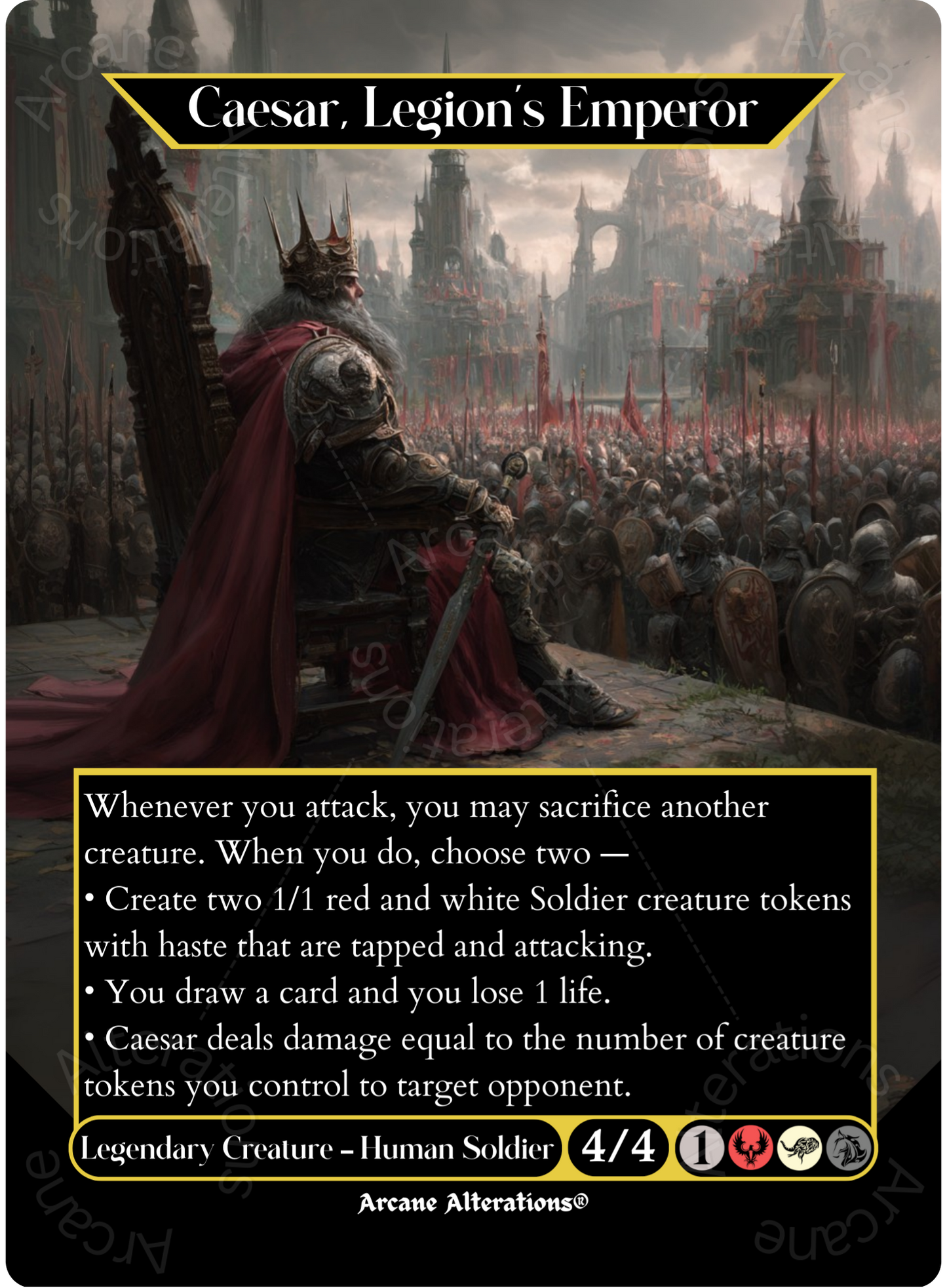 Caesar, Legion's Emperor - Full Art Altered Art Custom Proxy Cards
