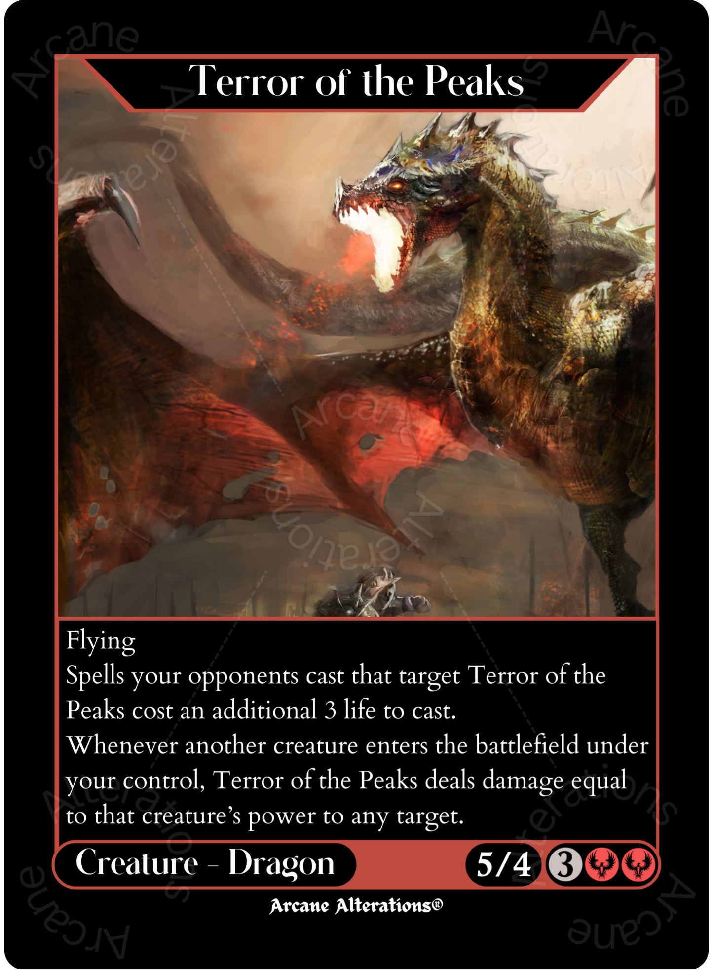 Terror of the Peaks - High Quality Altered Art Custom Proxy Cards