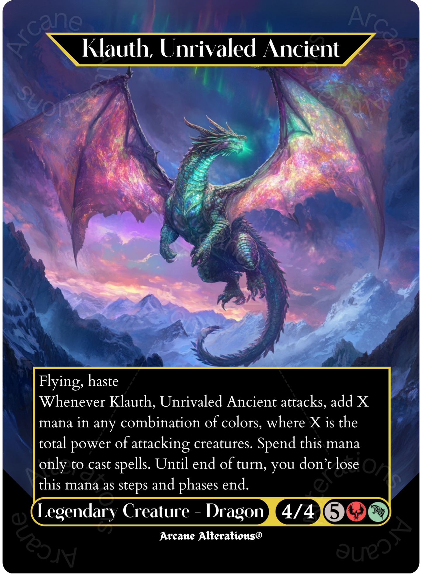 Klauth, Unrivaled Ancient - Full Art Altered Art Custom Proxy Cards