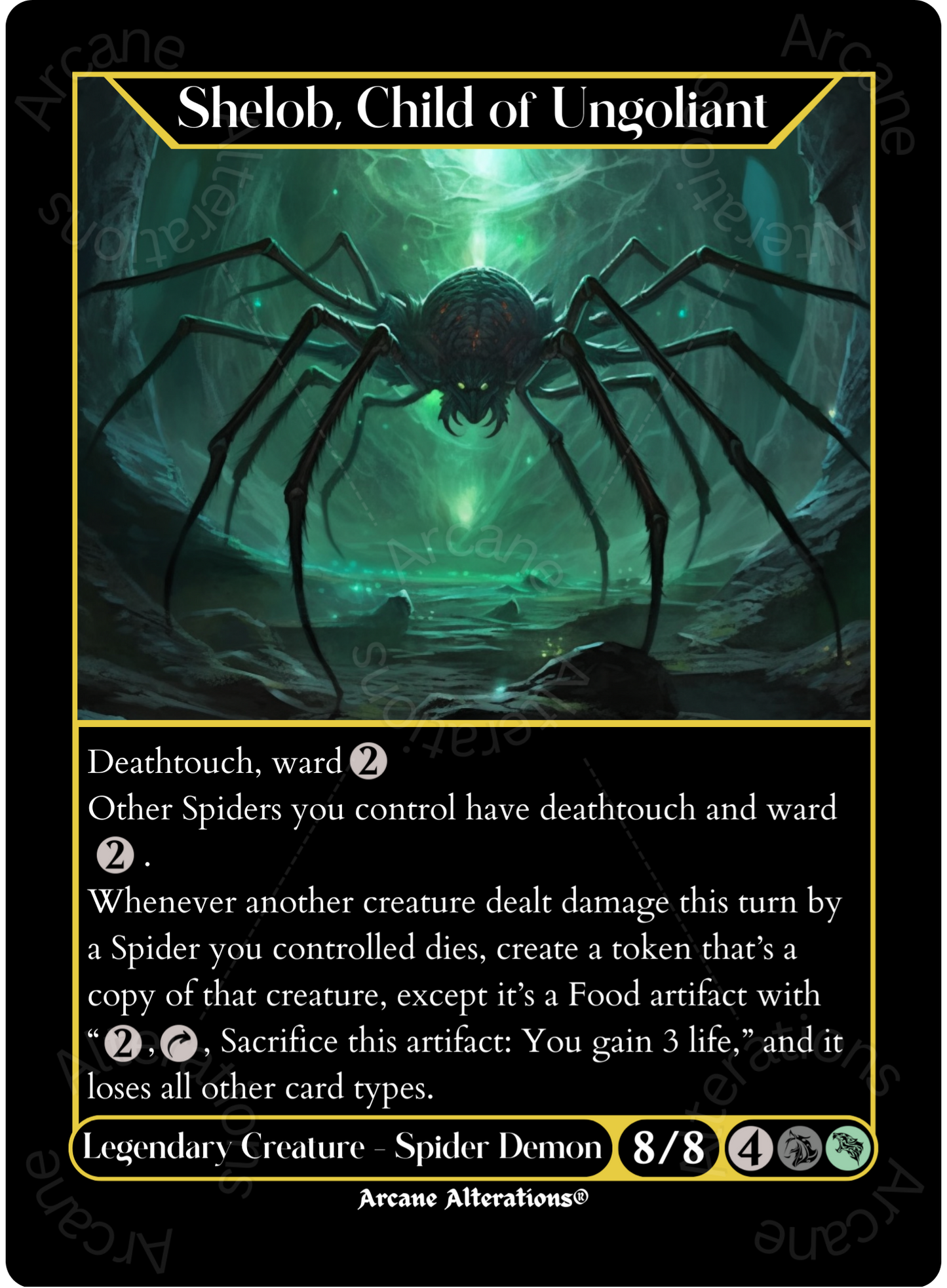 Shelob, Child of Ungoliant - High Quality Altered Art Custom Proxy Cards