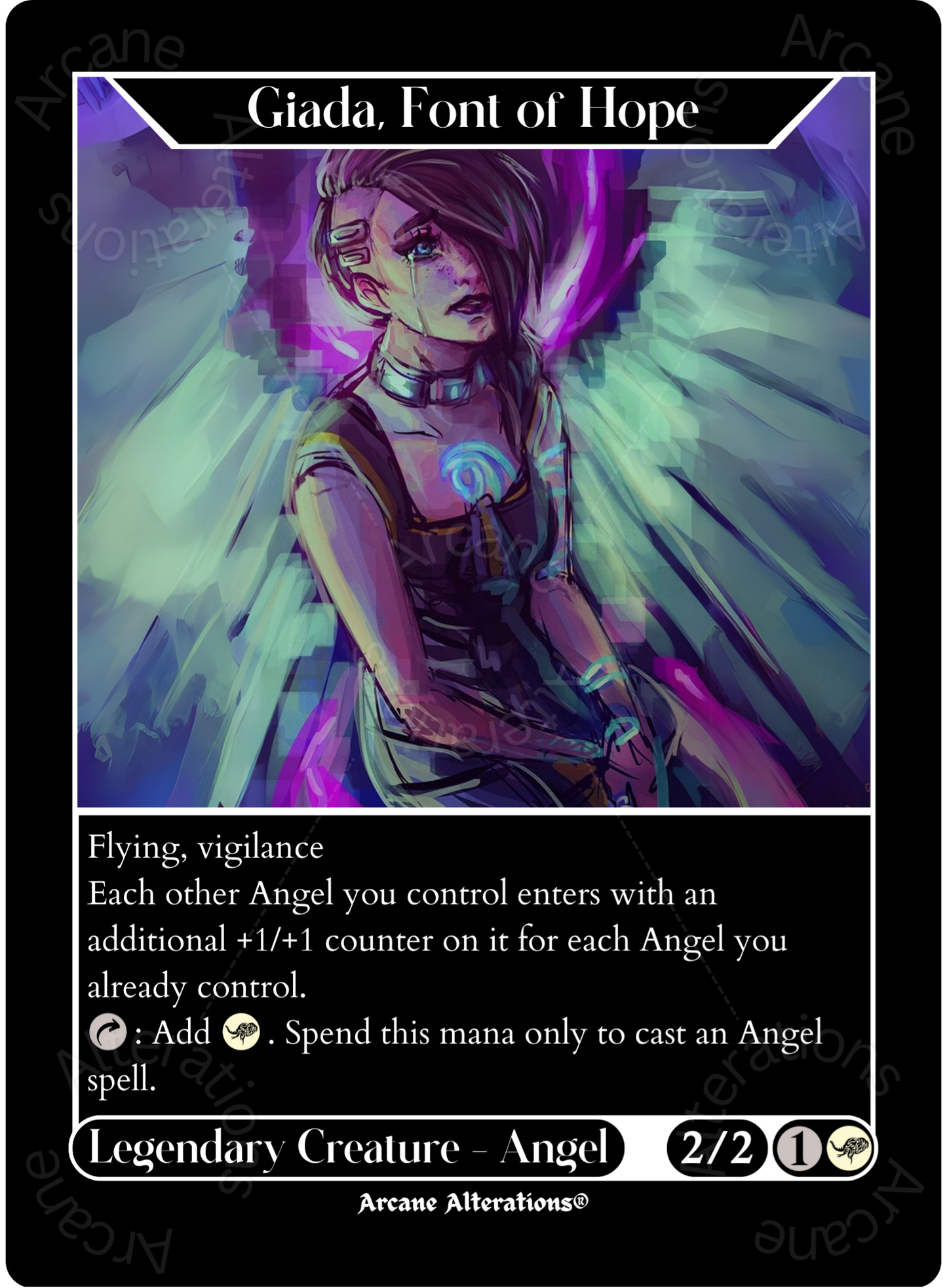 Giada, Font of Hope Angel Borderlands Crossover - High Quality Altered Art Custom Proxy Cards