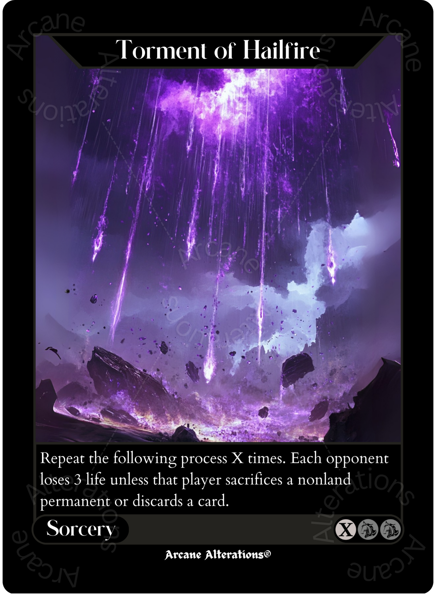 Torment of Hailfire - High Quality Altered Art Custom Proxy Cards