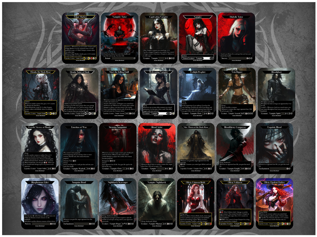 Vampire 26-Card Discount Bundle - Full Art Altered Art Custom Proxy Cards