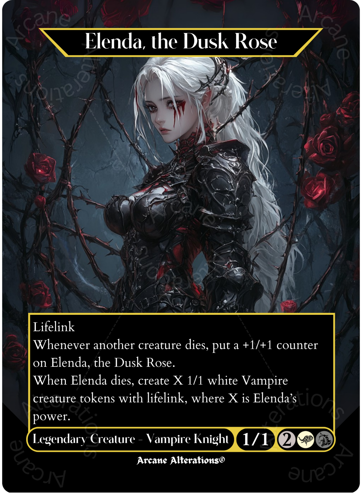 Elenda, the Dusk Rose - Full Art Altered Art Custom Proxy Cards