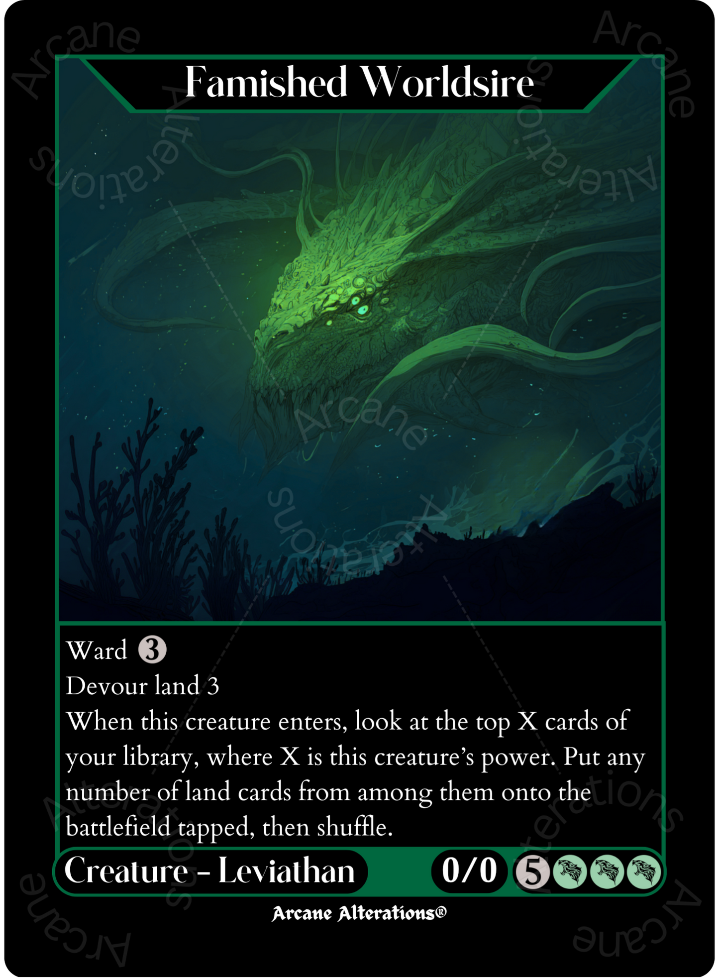 Famished Worldsire - High Quality Altered Art Custom Proxy Cards