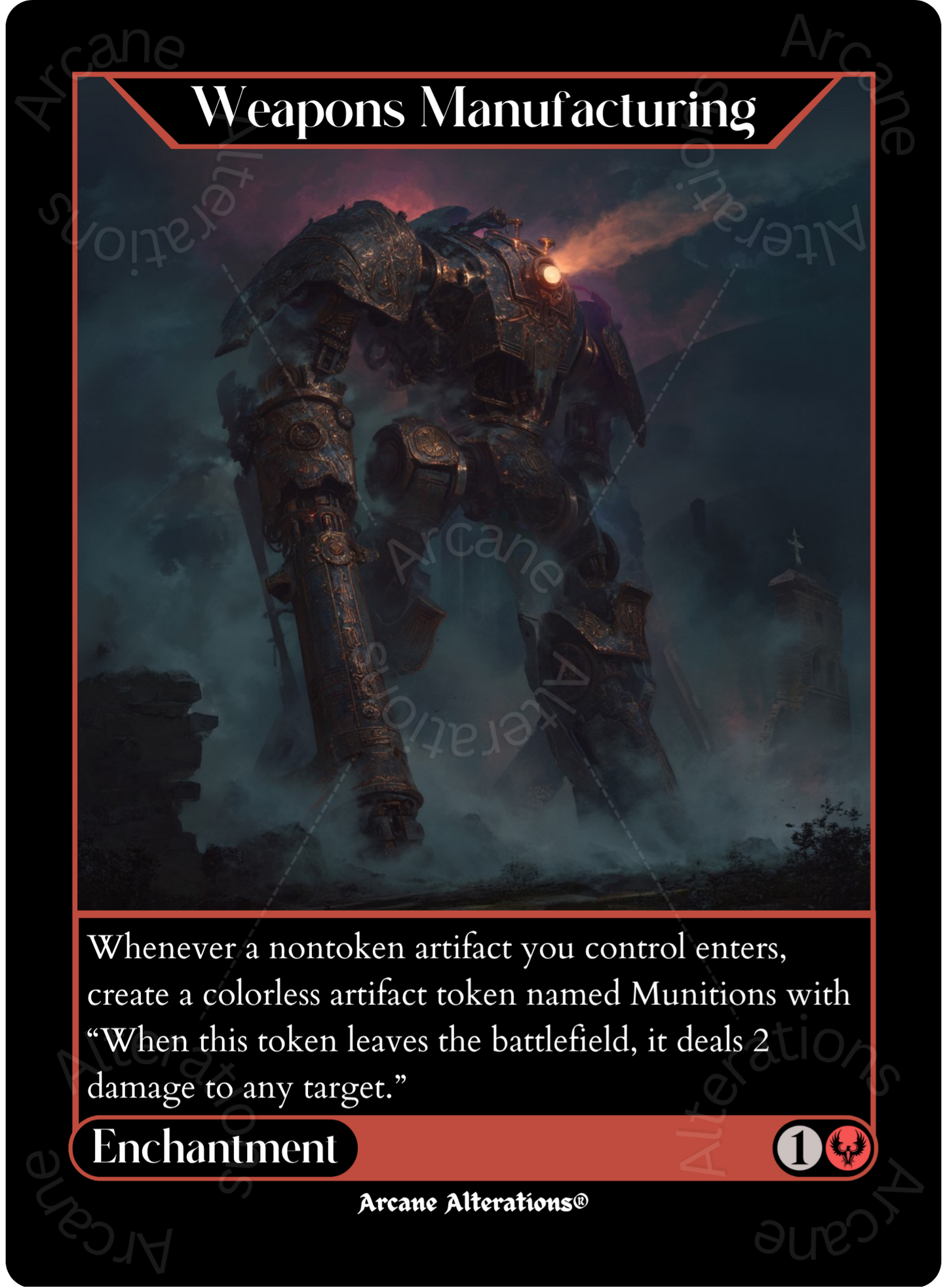 Weapons Manufacturing - High Quality Altered Art Custom Proxy Cards
