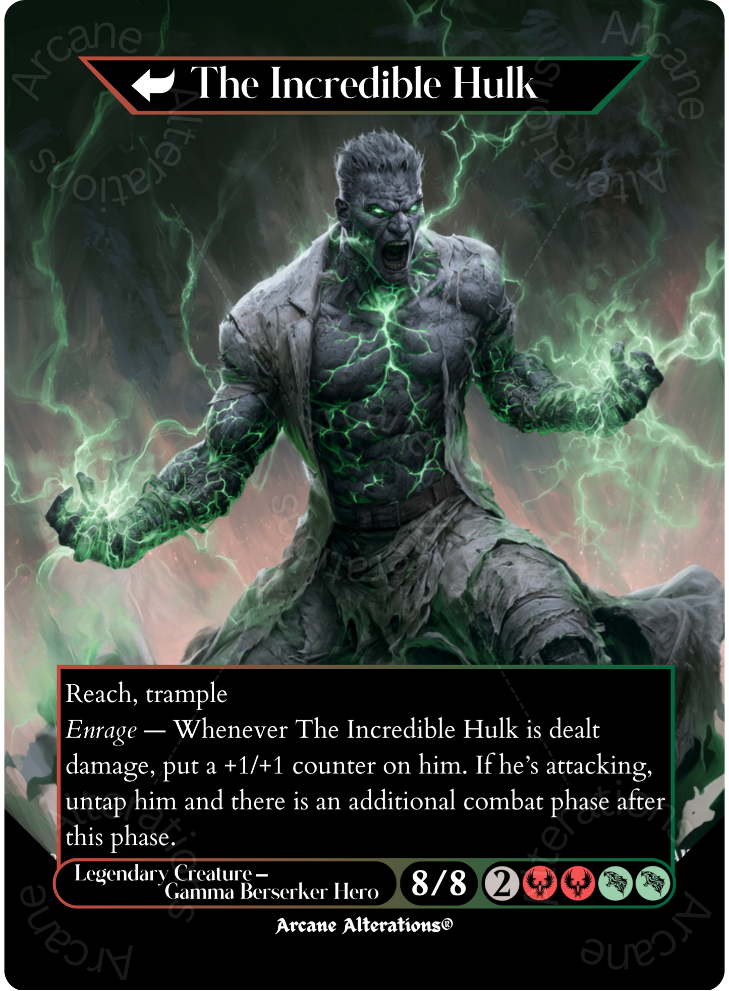 Bruce Banner / The Incredible Hulk - Full Art Altered Art Custom Proxy Cards