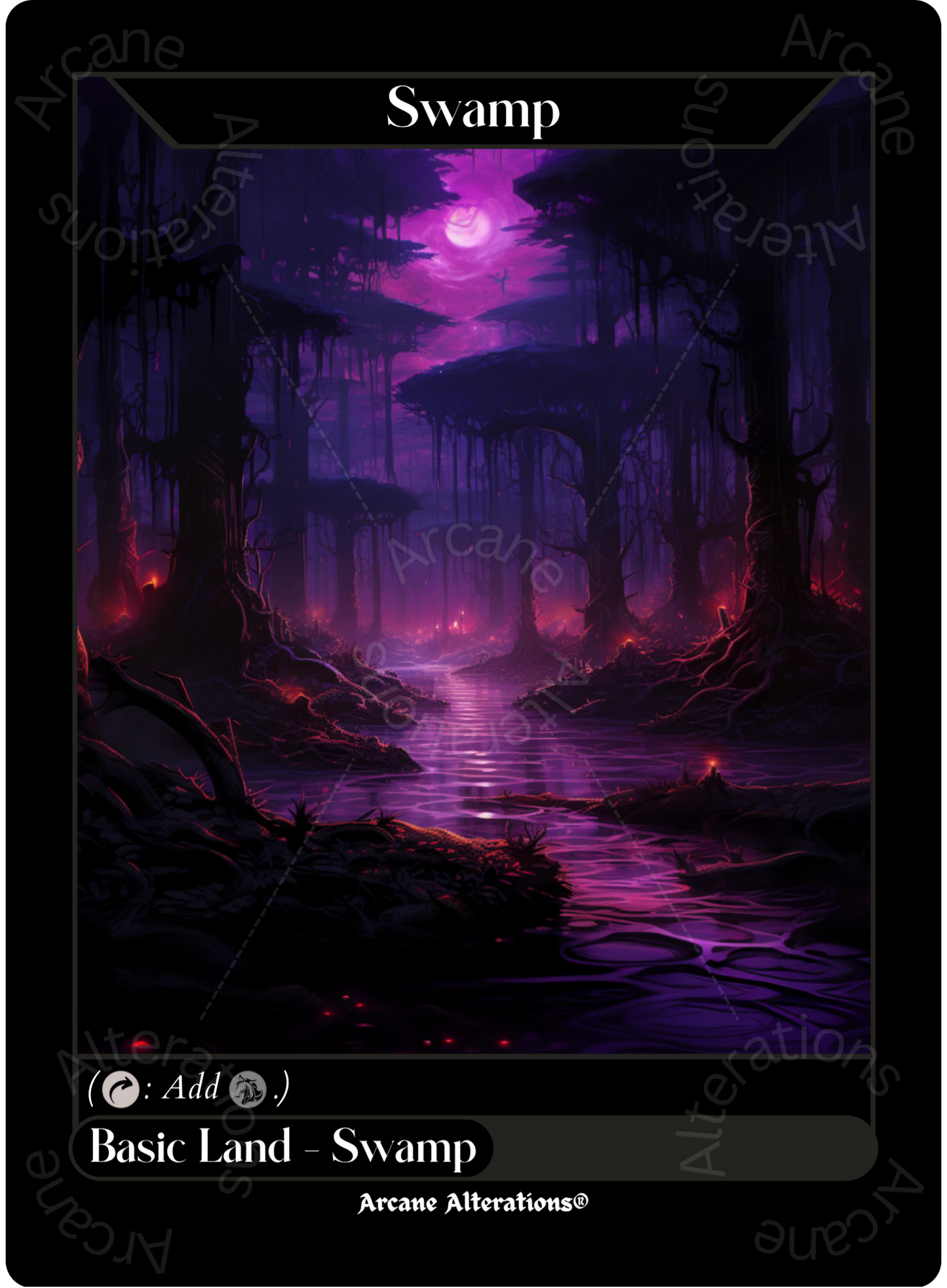 Basic Swamp - High Quality Altered Art Custom Proxy Cards