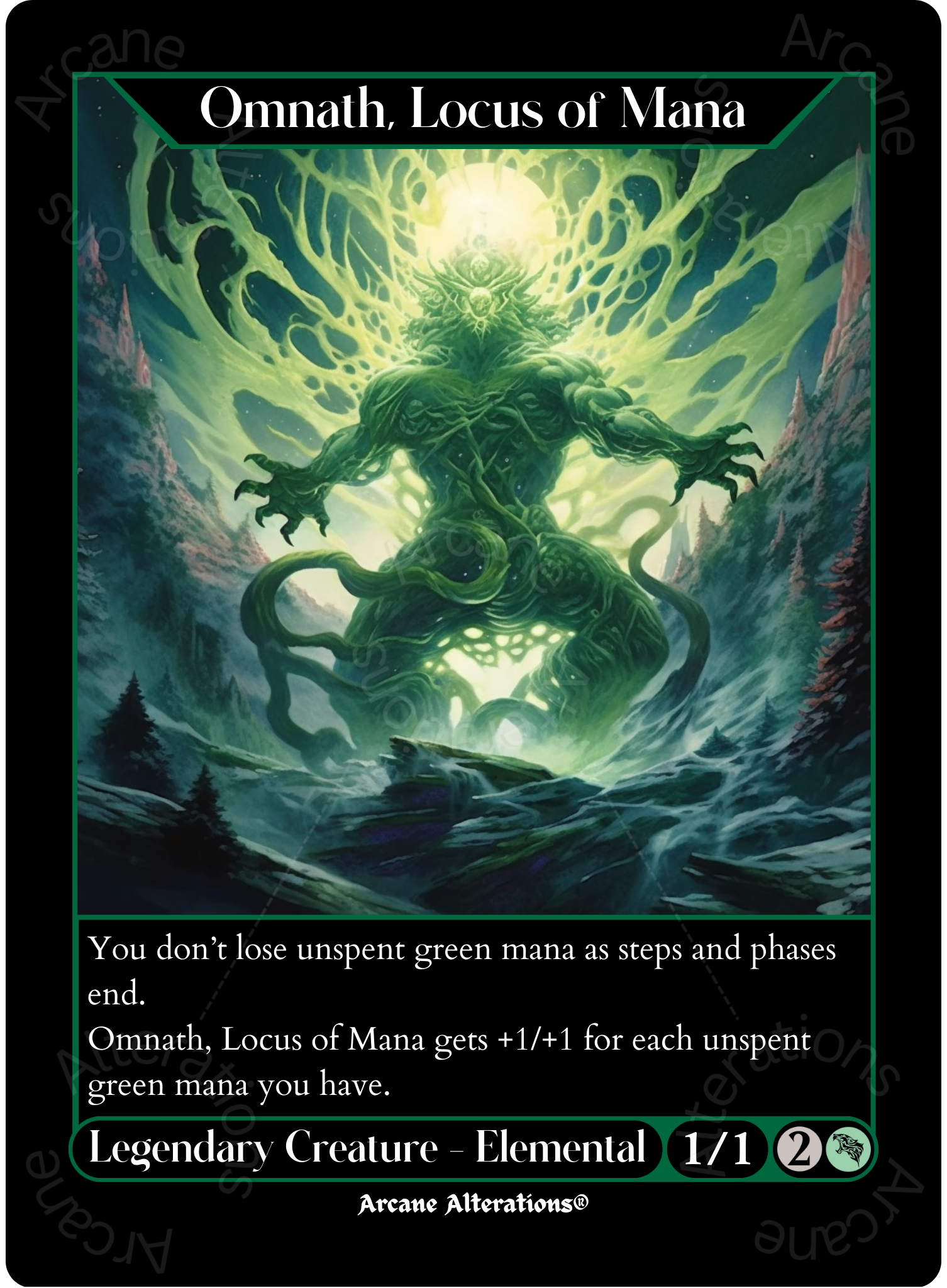 Omnath, Locus of Mana - High Quality Altered Art Custom Proxy Cards Omnath, Locus of Mana - High Quality Altered Art Custom Proxy Cards