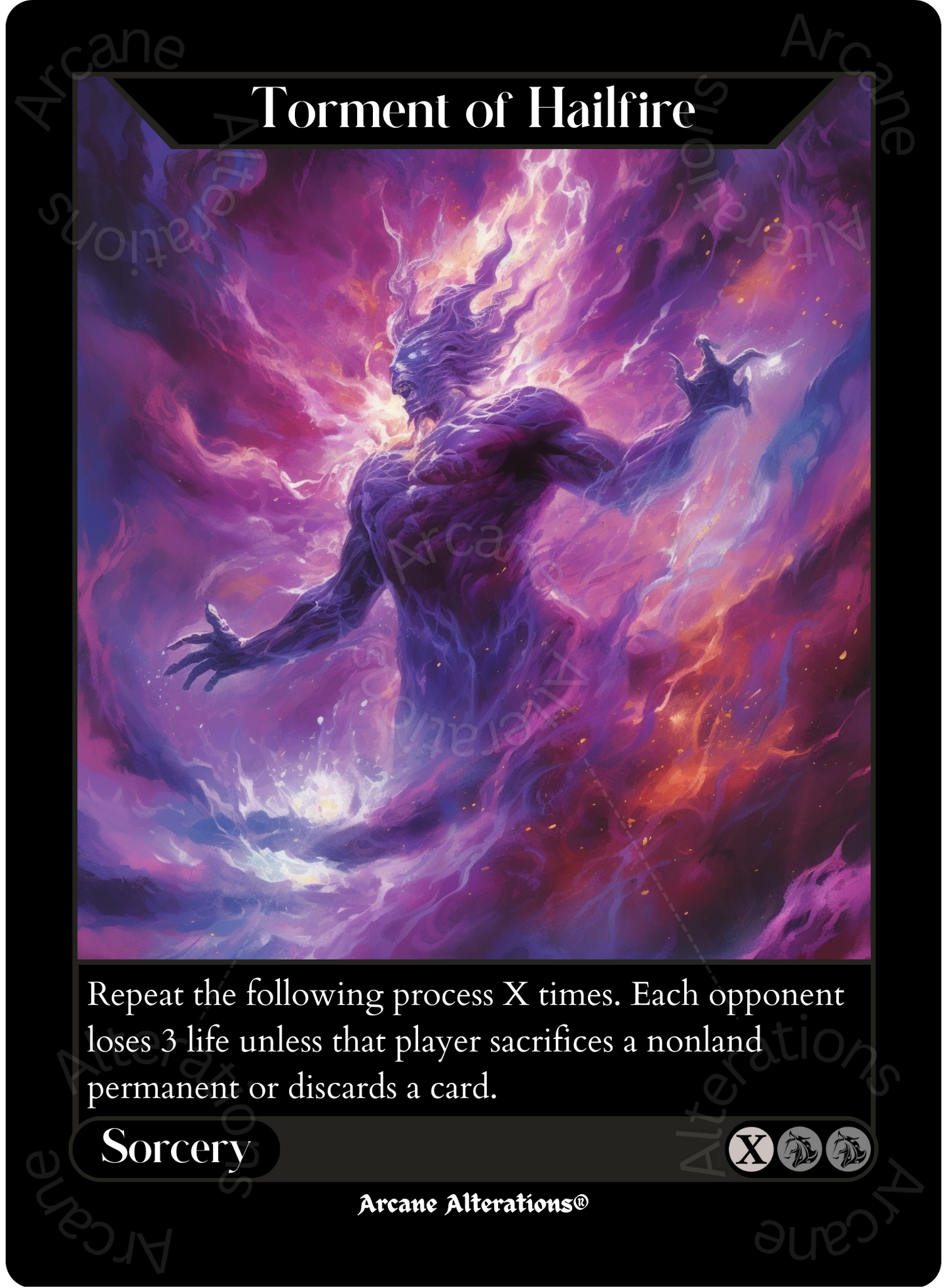 Torment of Hailfire - High Quality Altered Art Custom Proxy Cards