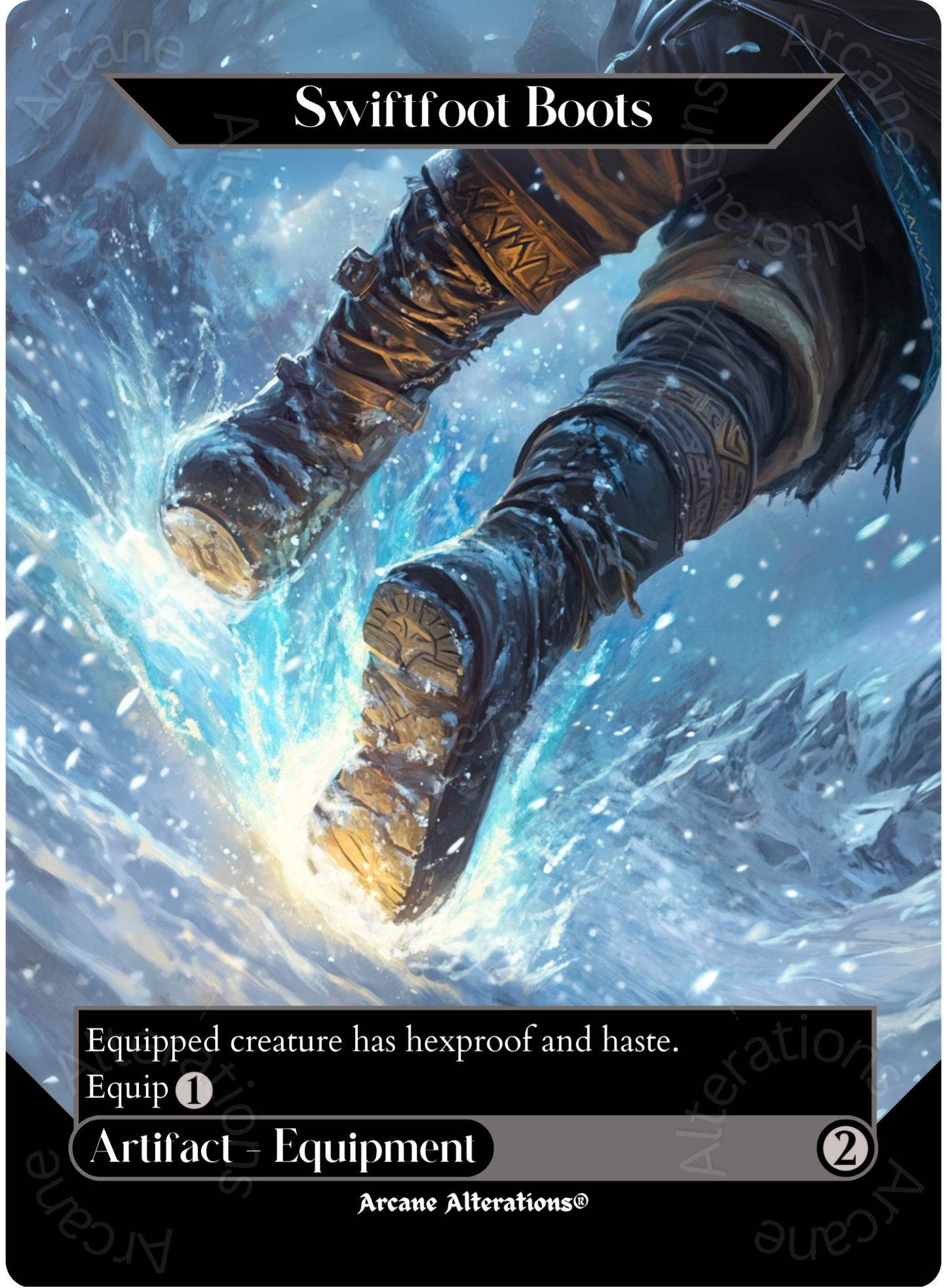 Swiftfoot Boots - Full Art Altered Art Custom Proxy Cards