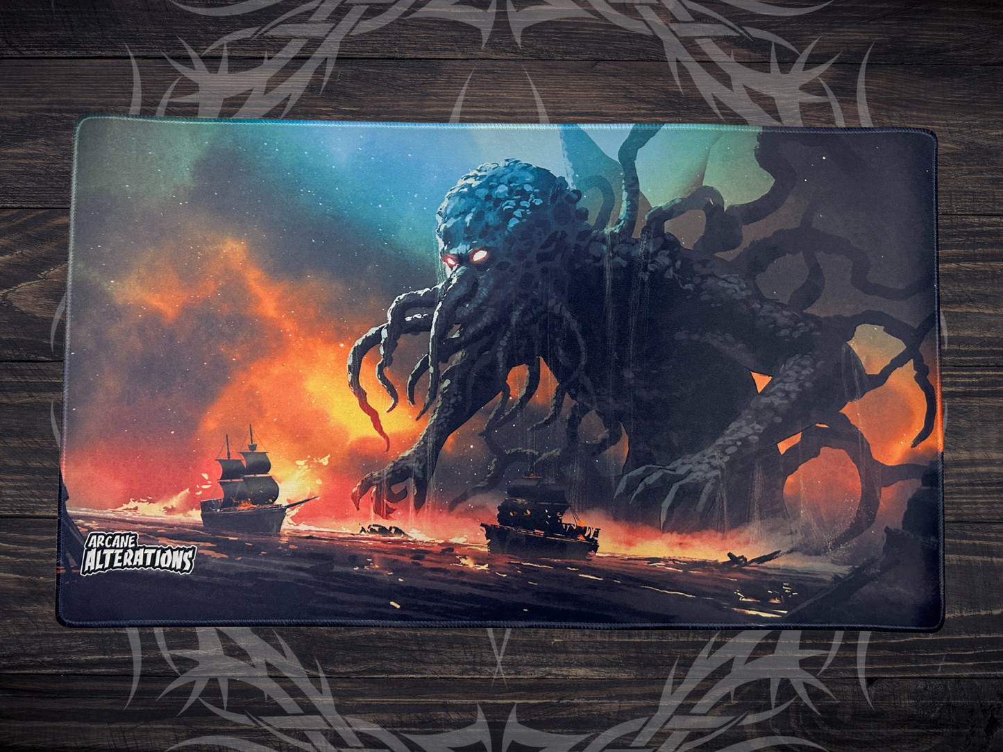 Cthulhu Stitched Edge Playmat 24"x14" (2mm)