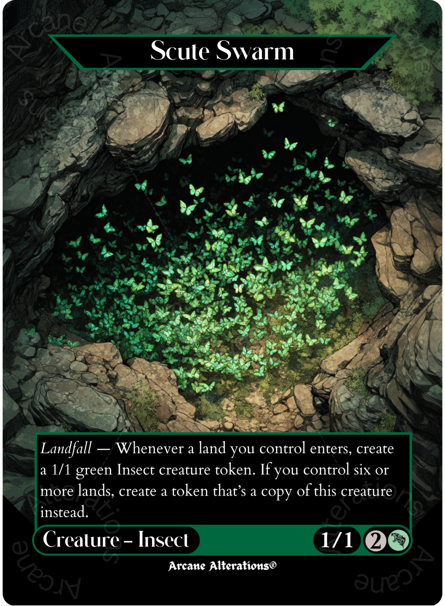 Scute Swarm - Full Art Altered Art Custom Proxy Cards