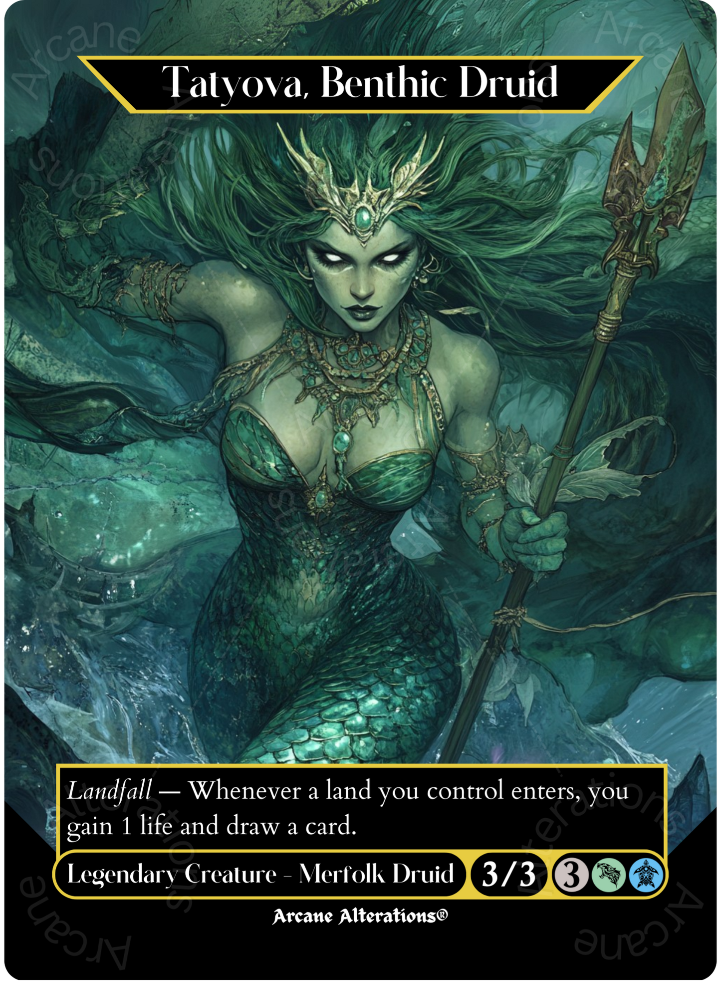 Tatyova, Benthic Druid - Full Art Altered Art Custom Proxy Cards