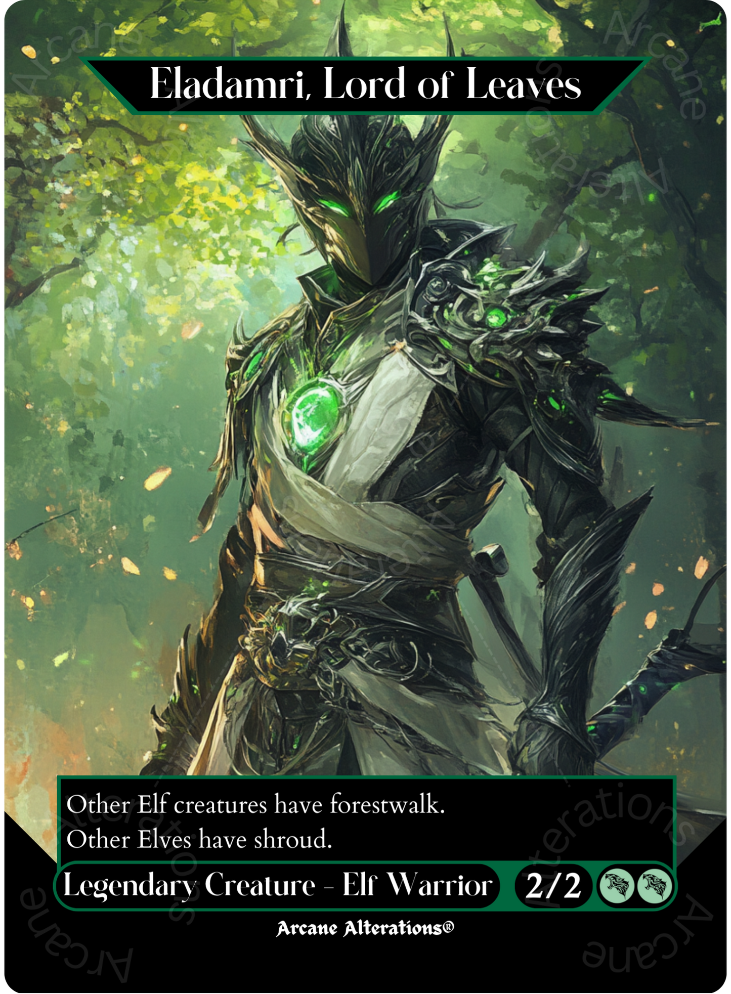 Eladamri, Lord of Leaves - Full Art Altered Art Custom Proxy Cards