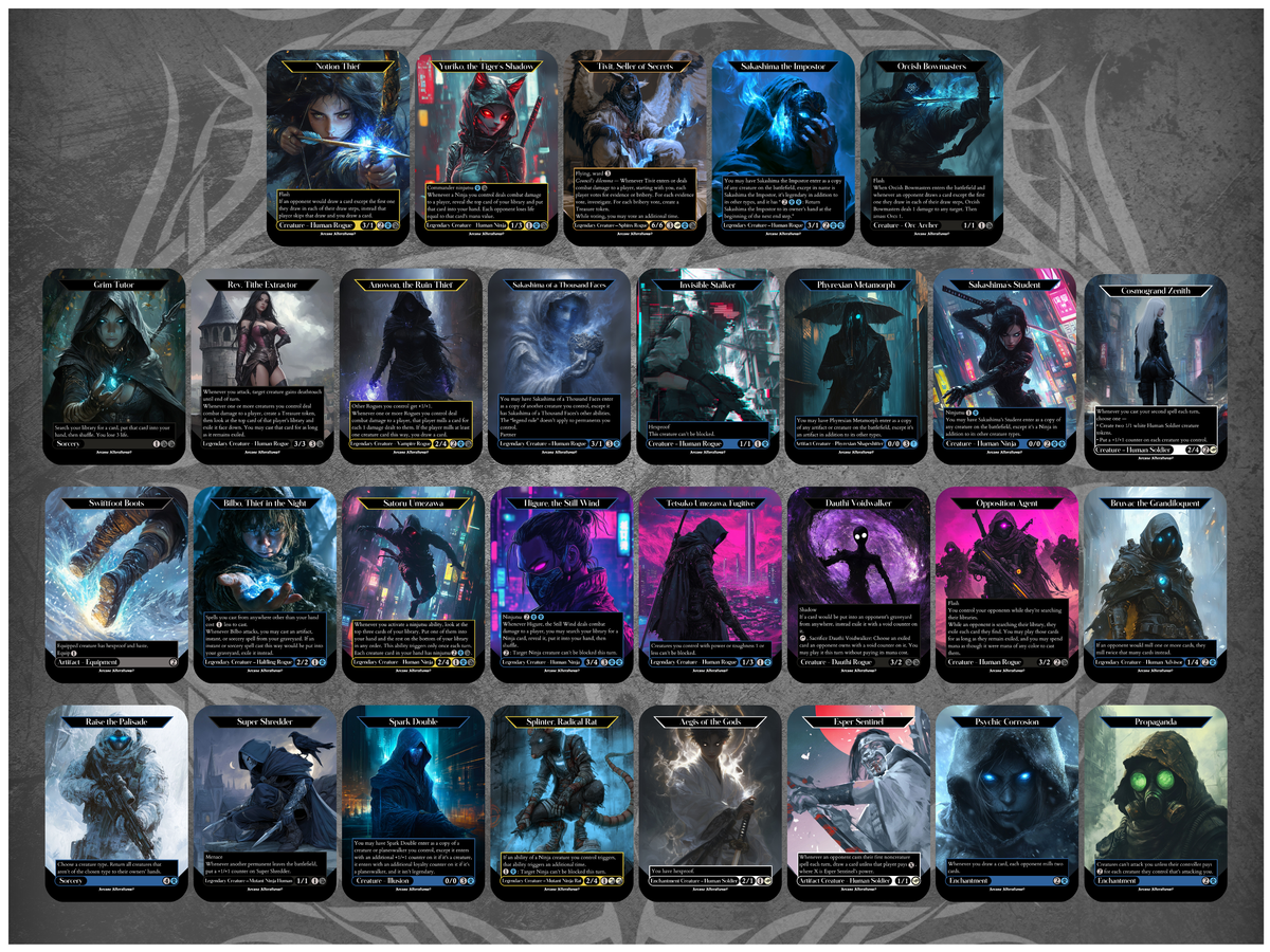 Rogues & Ninjas 29-Card Discount Bundle - Full Art Altered Art Custom Proxy Cards