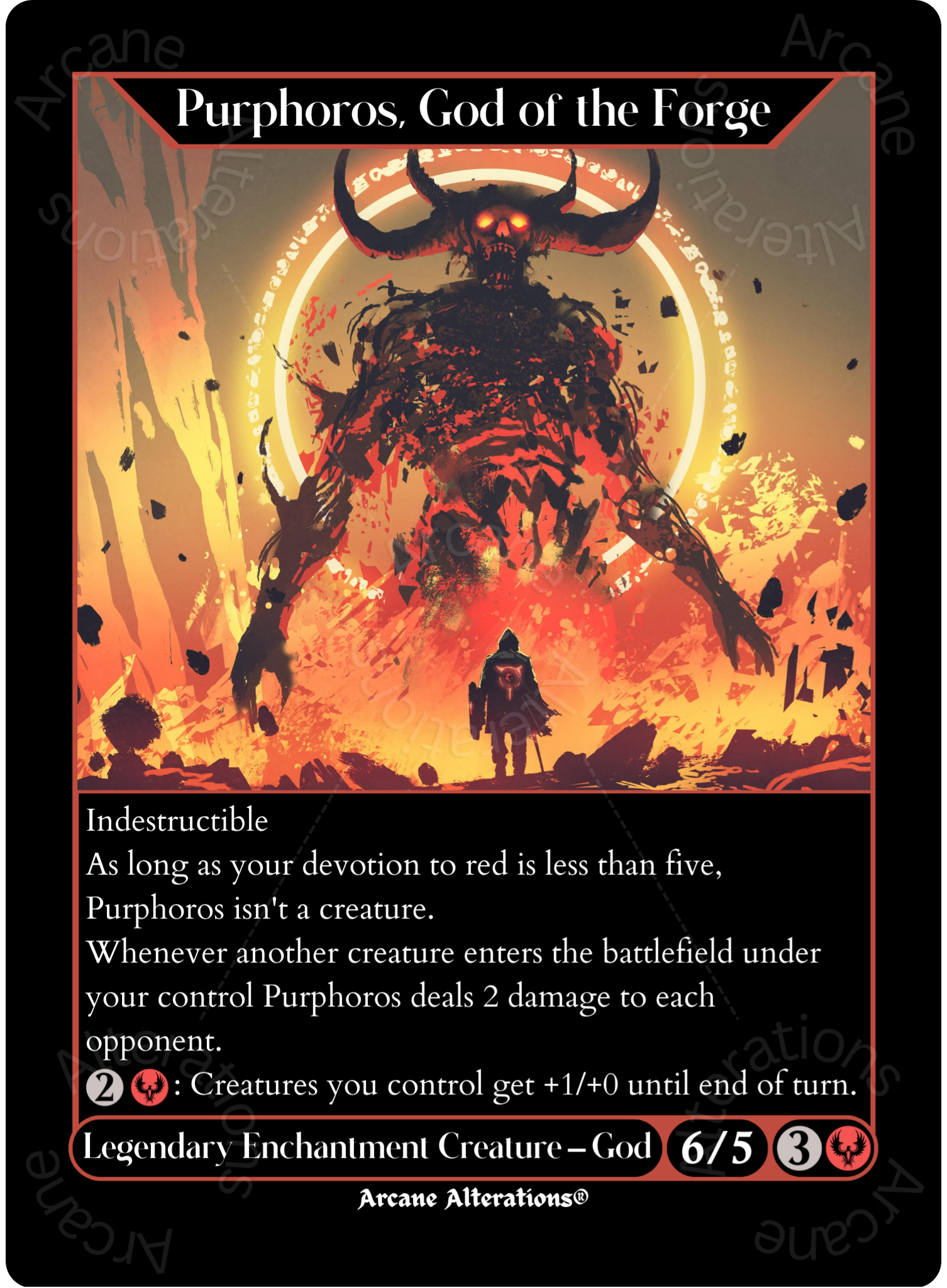 high quality mtg card images Purphoros, God of the Forge